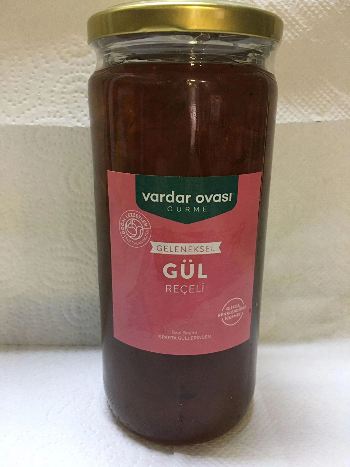 Vardar Ovası Gurme Gül Reçeli Isparta Güllerinden 600 gr Cam Kavanoz