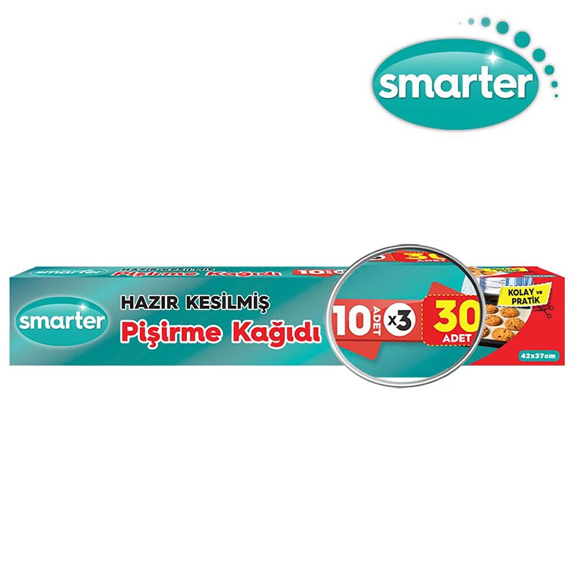 SMARTER YAĞLI PİŞİRME KAĞIDI HAZIR KESİLMİŞ 30 ADET ( 10 ADET x 3)