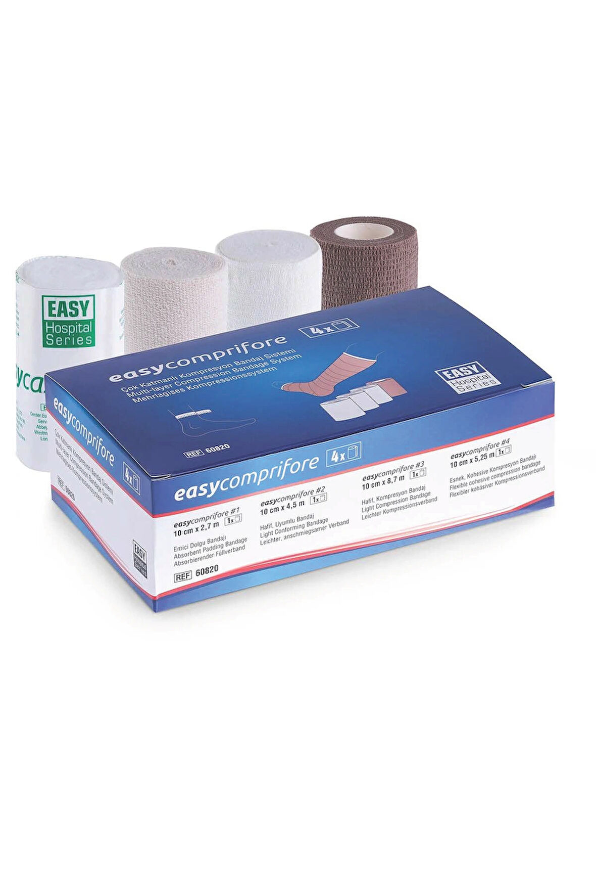 Easycomprifore Dörtlü, Çok Katlı Kompresyon Bandaj Sistemi