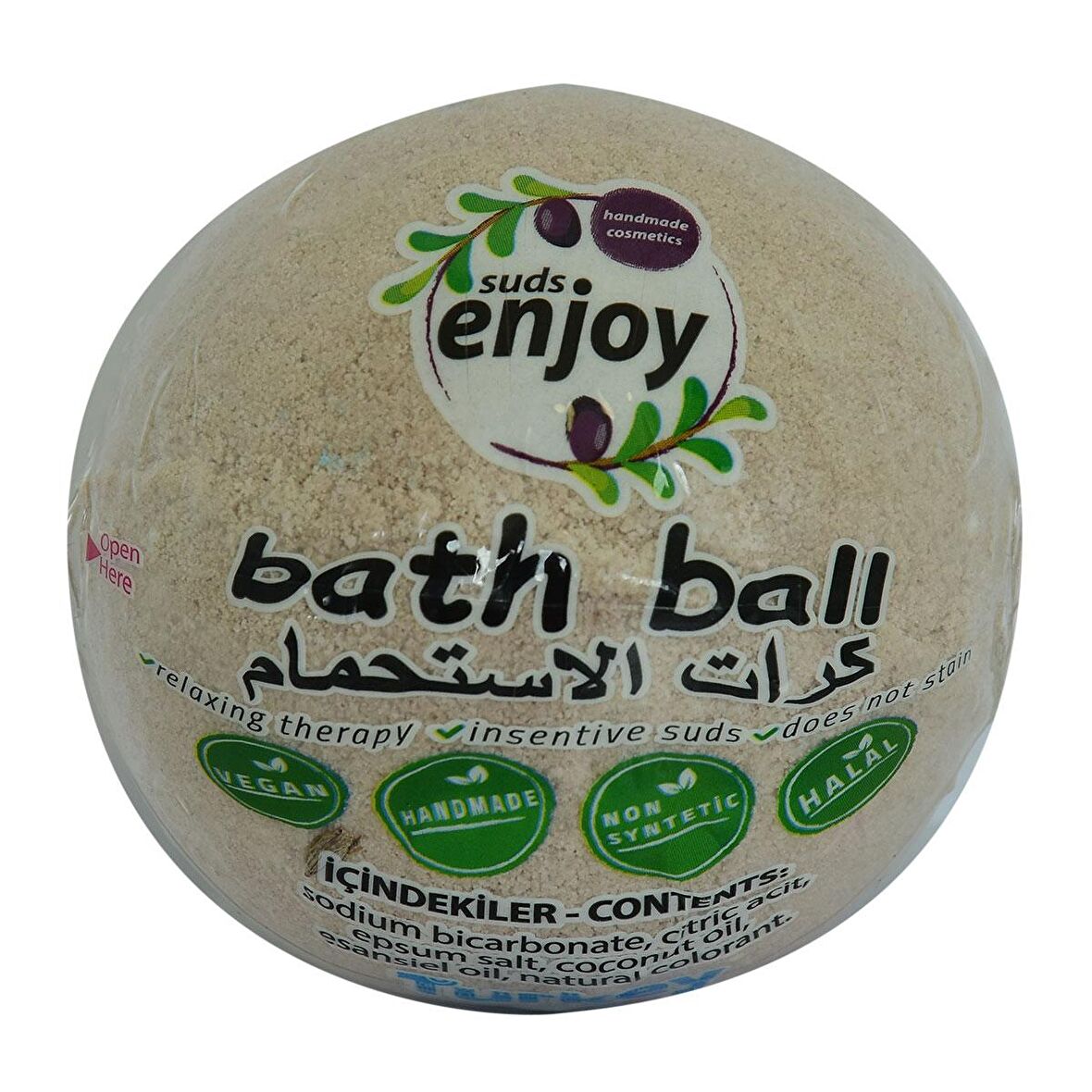 Lavantalı El Yapımı Banyo Bombası Banyo Topu Mor 90-120 Gr