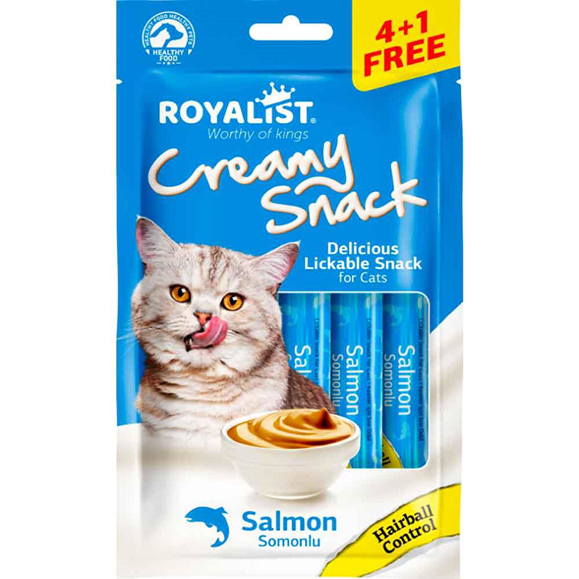 Royalist Kedi Ödülü Somonlu Hairball Krema 5X15 Gr