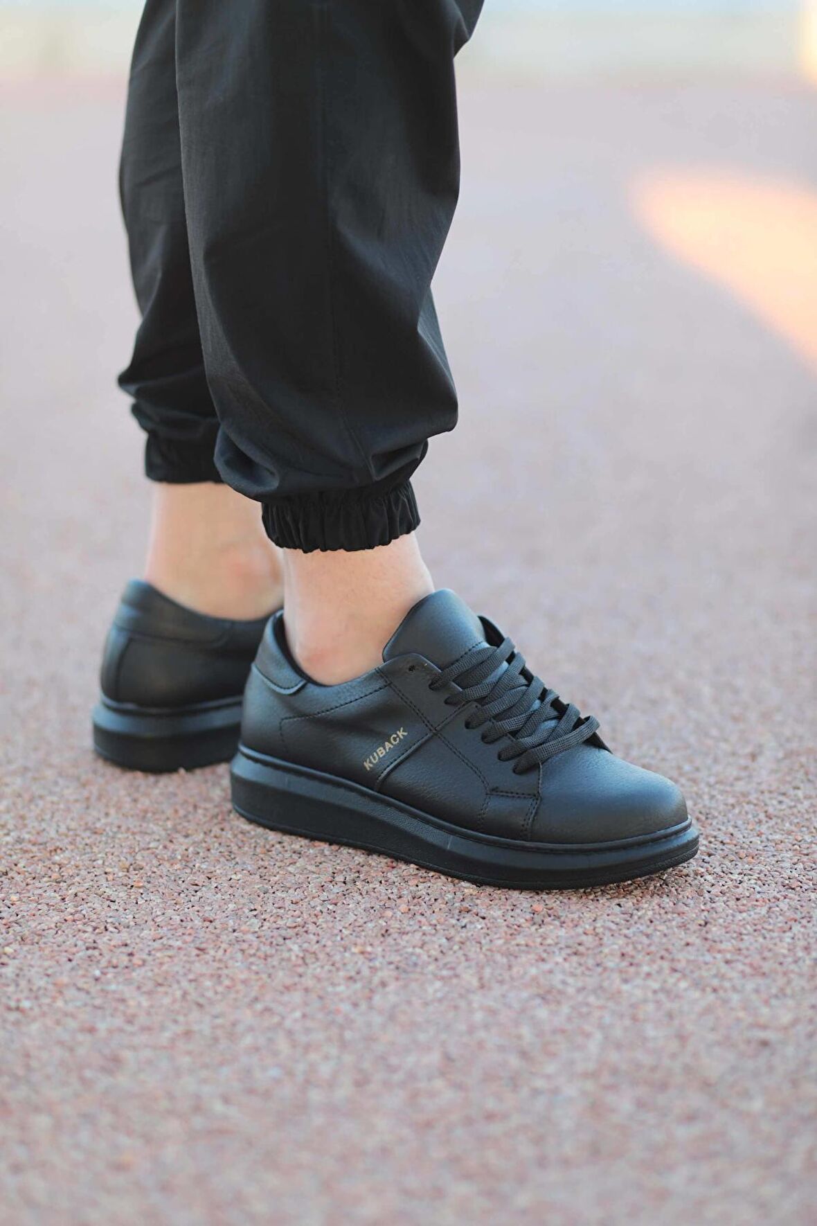 Middles Bağcıklı Erkek Günlük Sneaker Ayakkabı ST Siyah