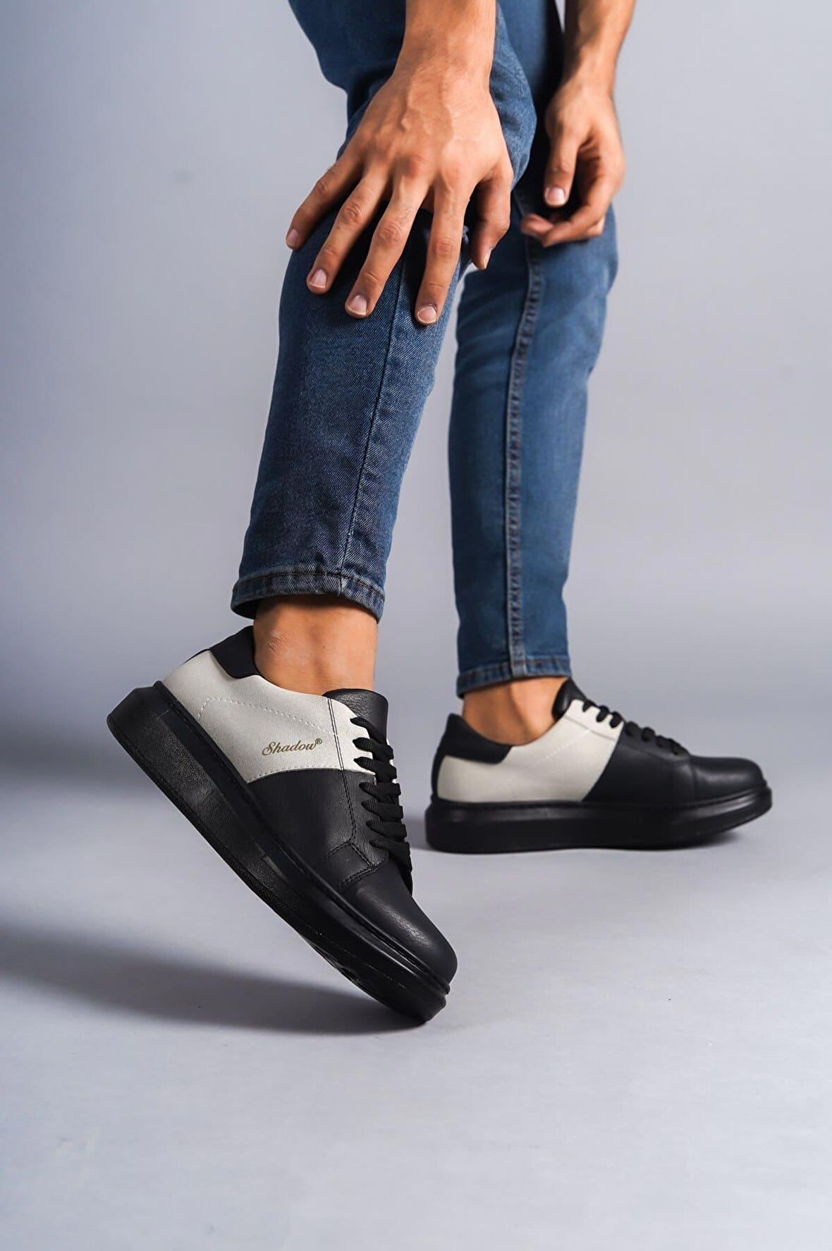 Middles Bağcıklı Erkek Günlük Sneaker Ayakkabı ST Siyah/Gri