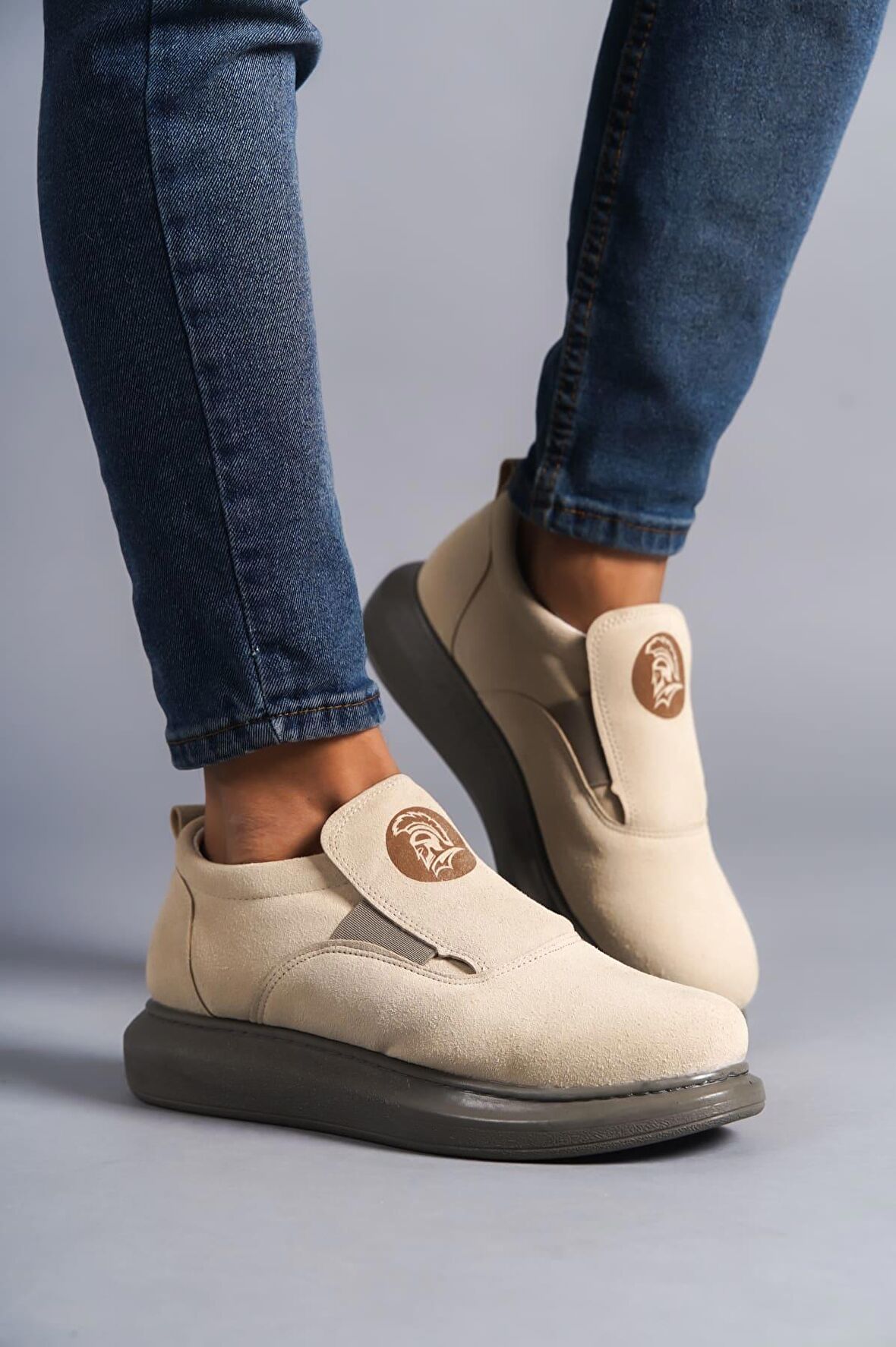 Hippo Bağcıksız Süet Erkek Günlük Sneaker Ayakkabı GT Bej