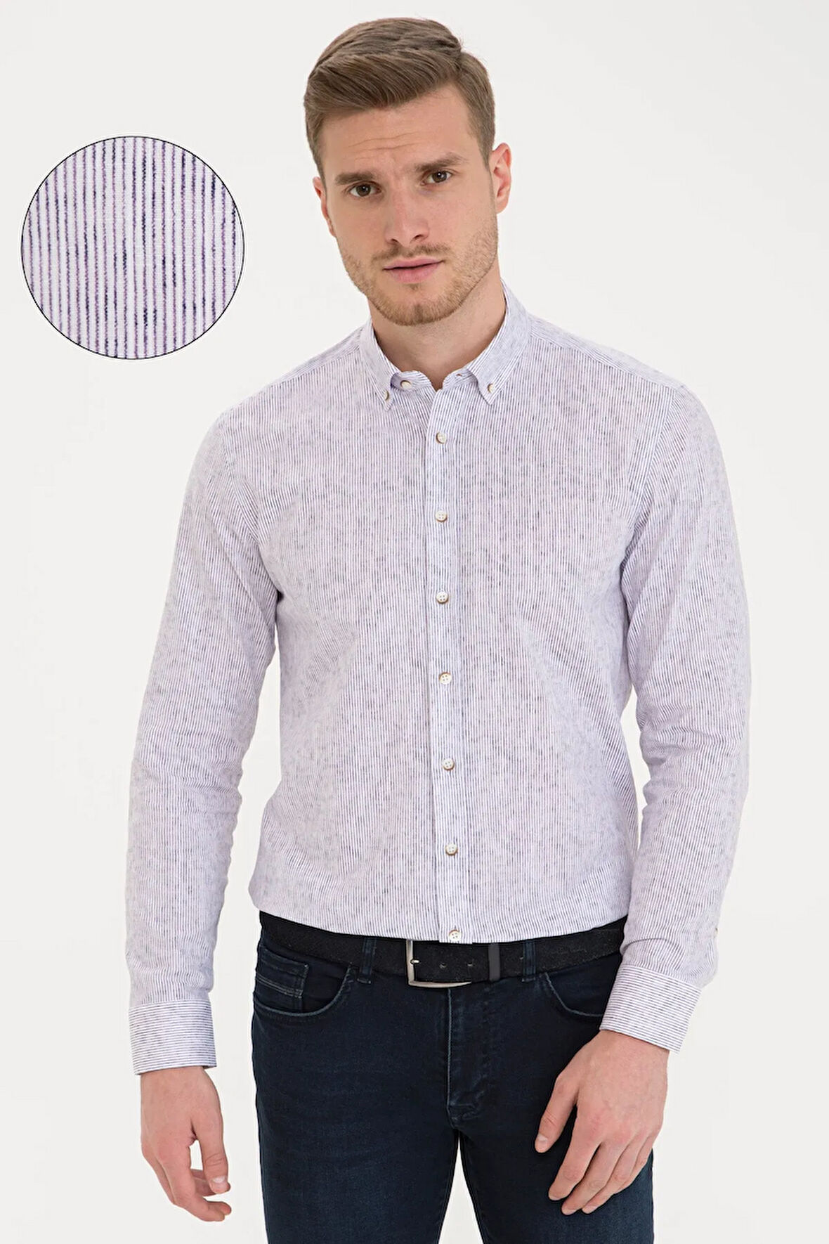 Mor Slim Fit Gömlek