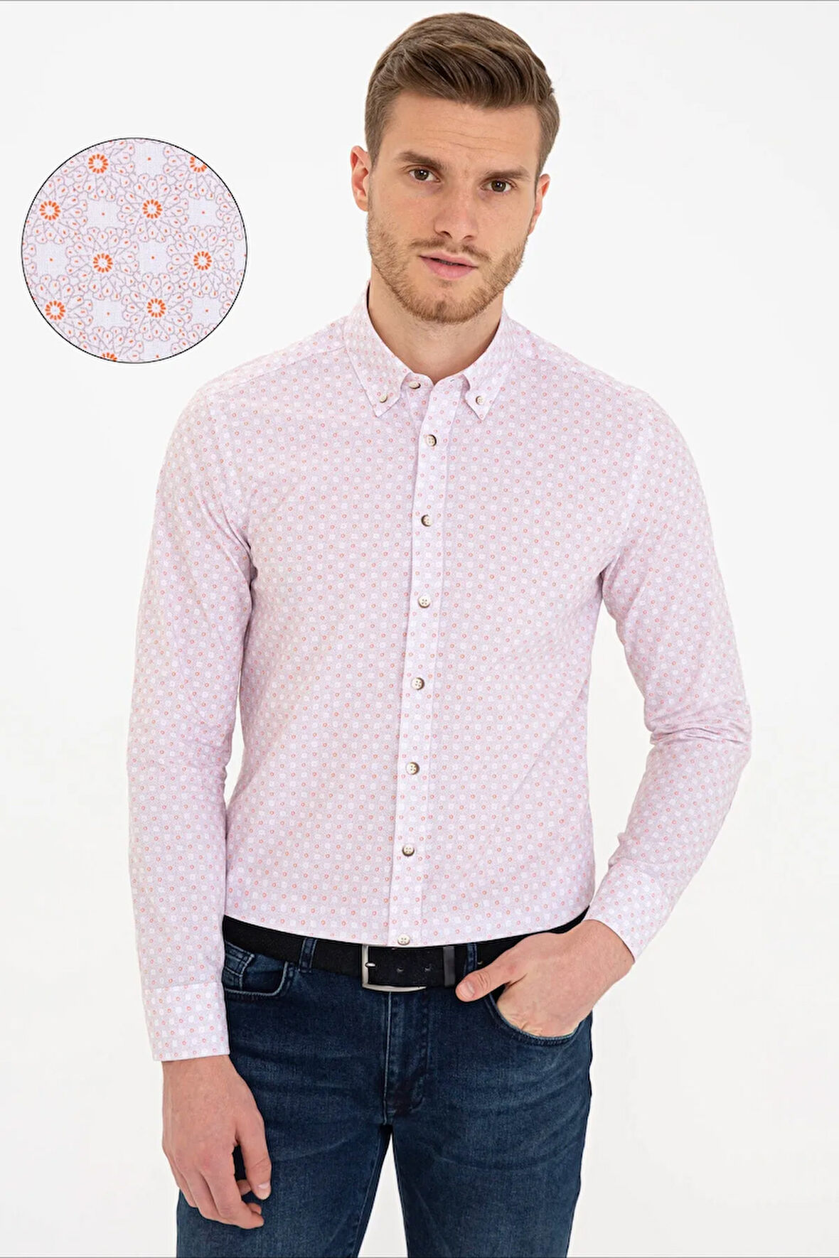 Turuncu Slim Fit Gömlek