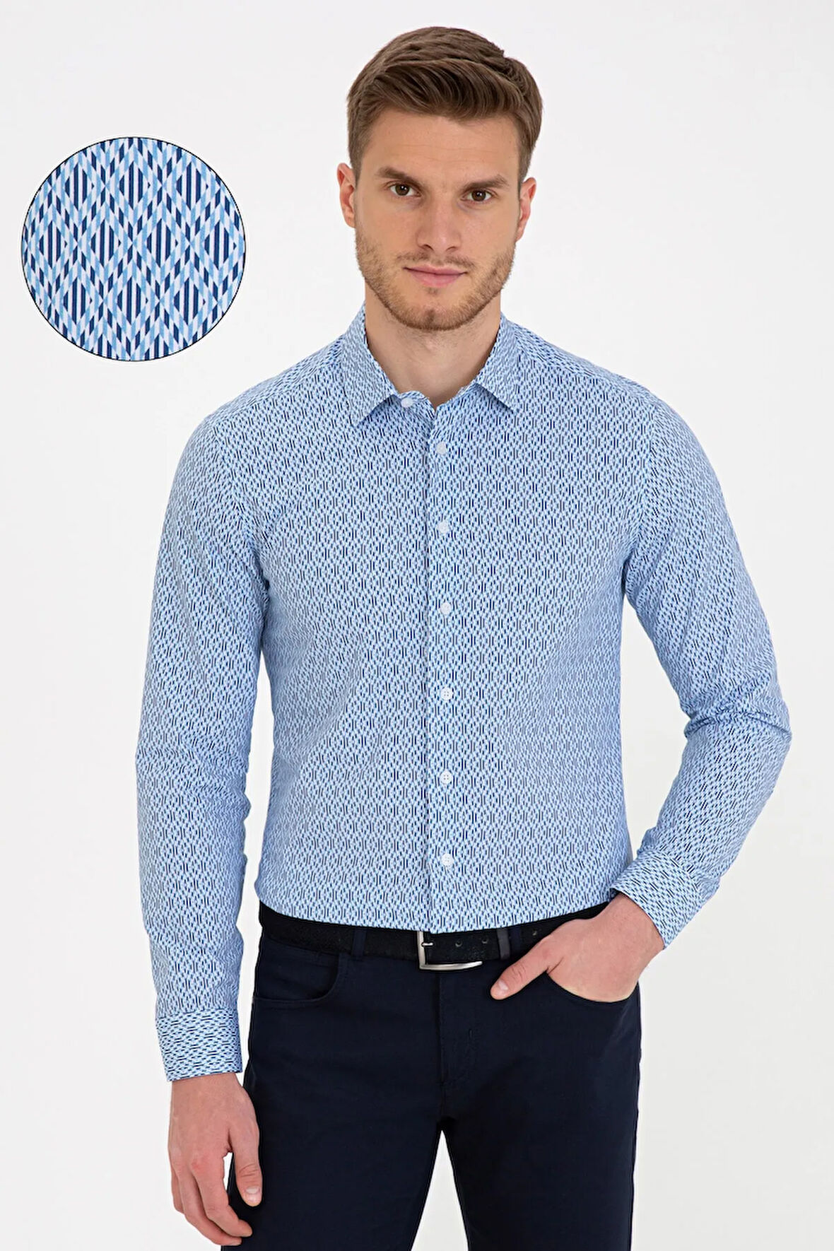 Lacivert Slim Fit Gömlek