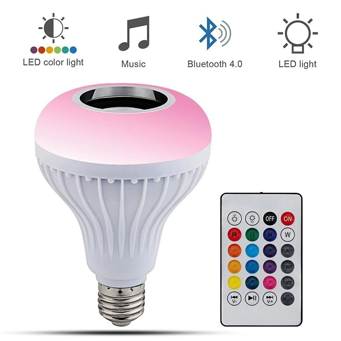 Almina DL-120 Bluetooth Hoparlör ve Led Lamba Uzaktan Kumandalı Ampül