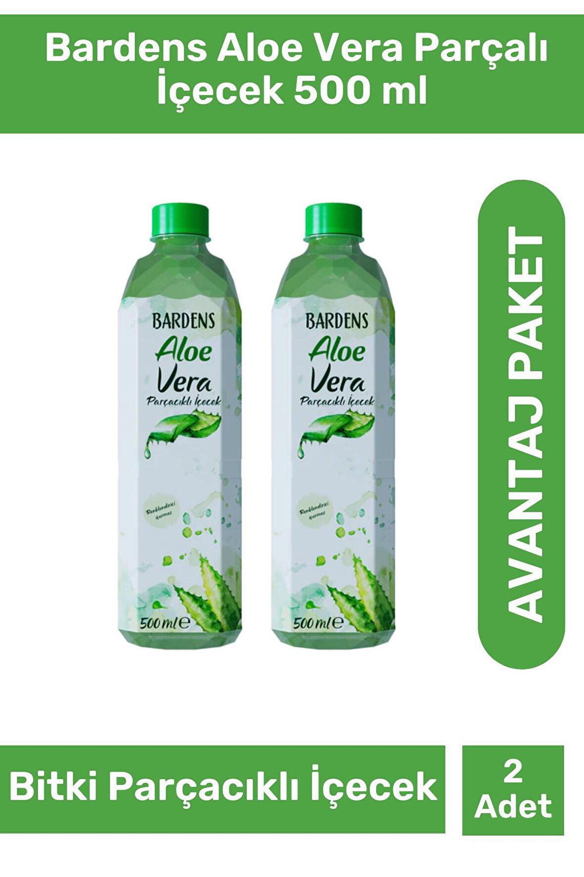 Bardens Aloe Vera Parçalı İçecek 500 ml - 2 Lü Set