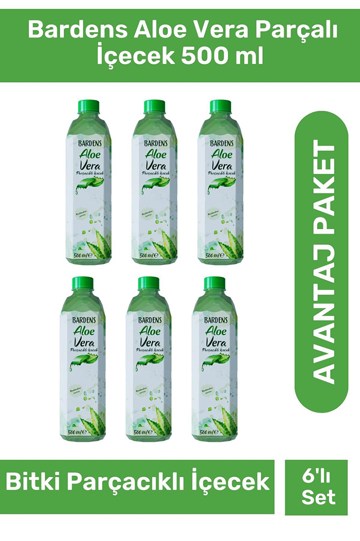 Bardens Aloe Vera Parçalı İçecek 500 ml - 6 Lı Set