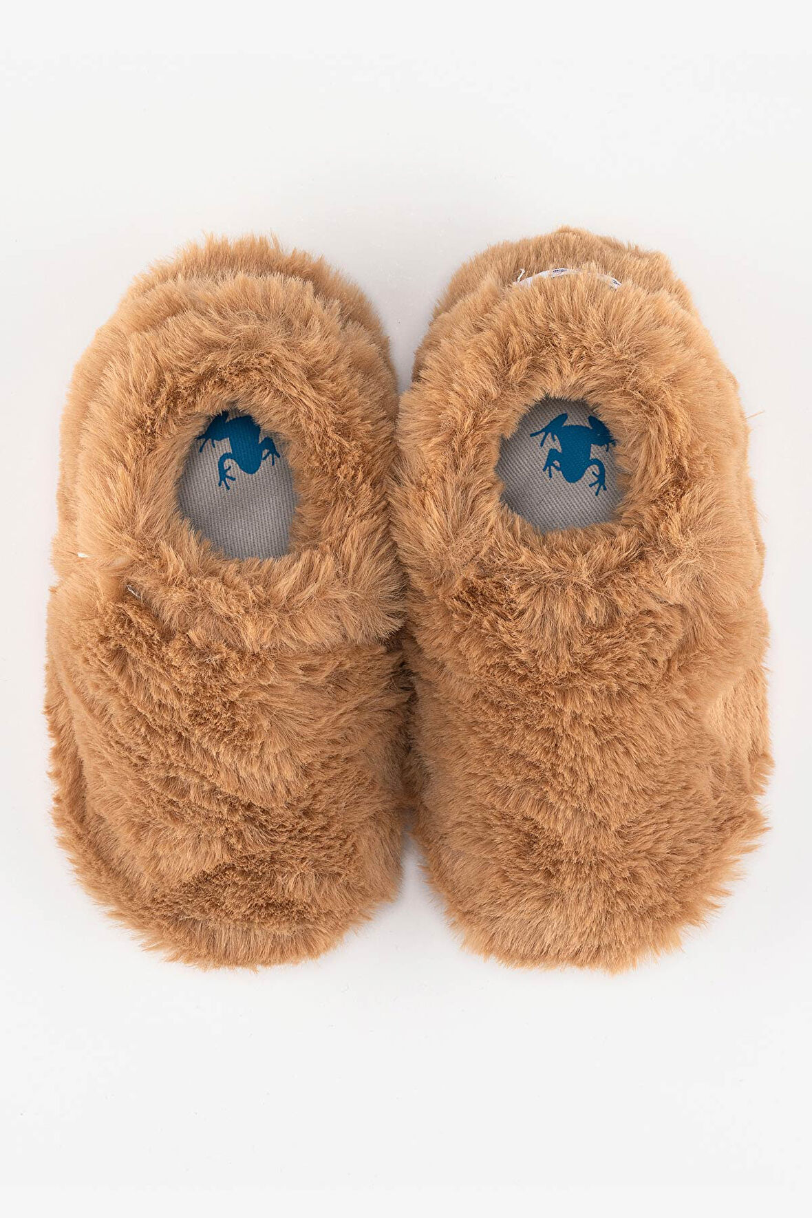 Furry Furry Kestane Kahverengi Kürk Barefoot Patik (Hediye Seti)
