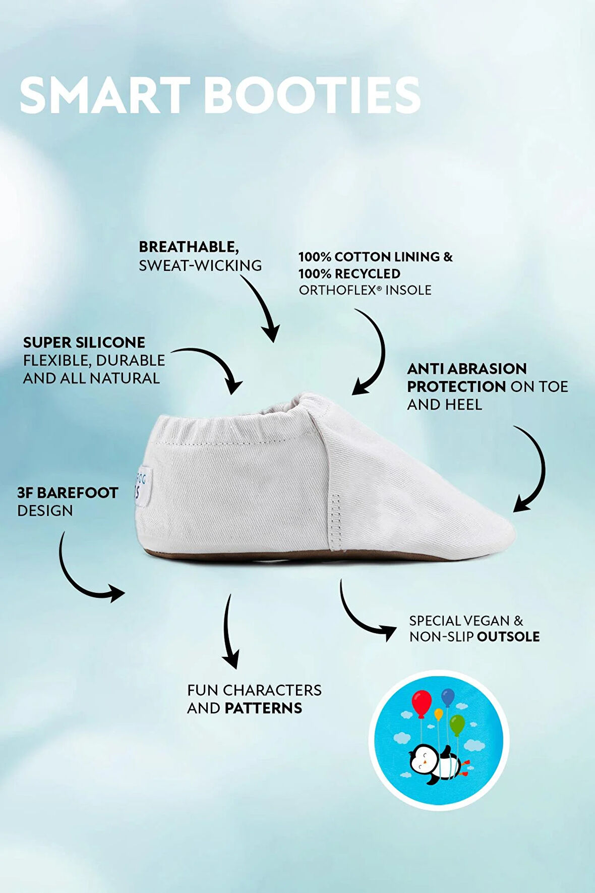 Friendly Hyper Sıcak Gri Barefoot Akıllı Patik