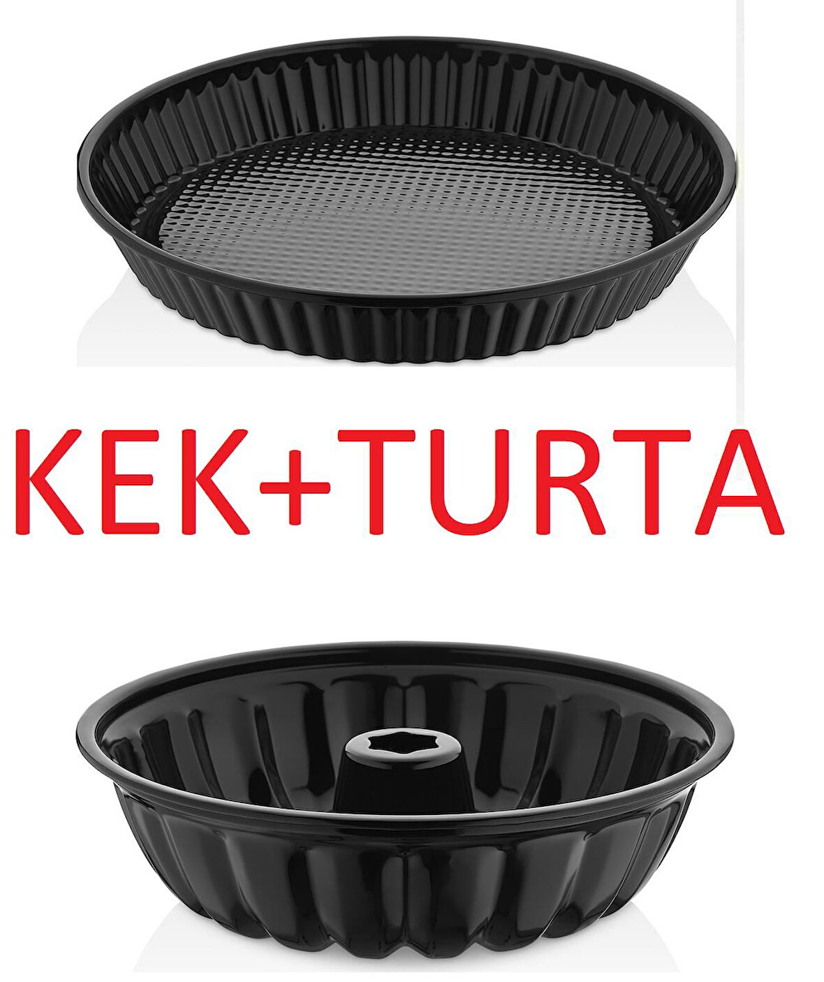 Sinbo 6664 Turta Kek Kalıbı 30cm + 28Cm Emaye Kek Kalıbı Yanmaz Yapışmaz 20 Dilimli