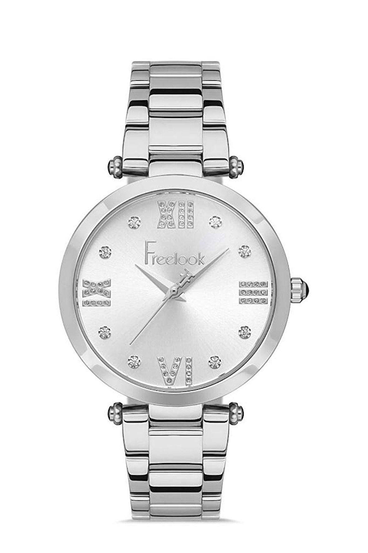 Freelook FL.1.10315.1 Taşlı Tasarım 5 ATM Suya Dayanıklı Çelik Kordon Metalik Renk Kadın Kol Saati