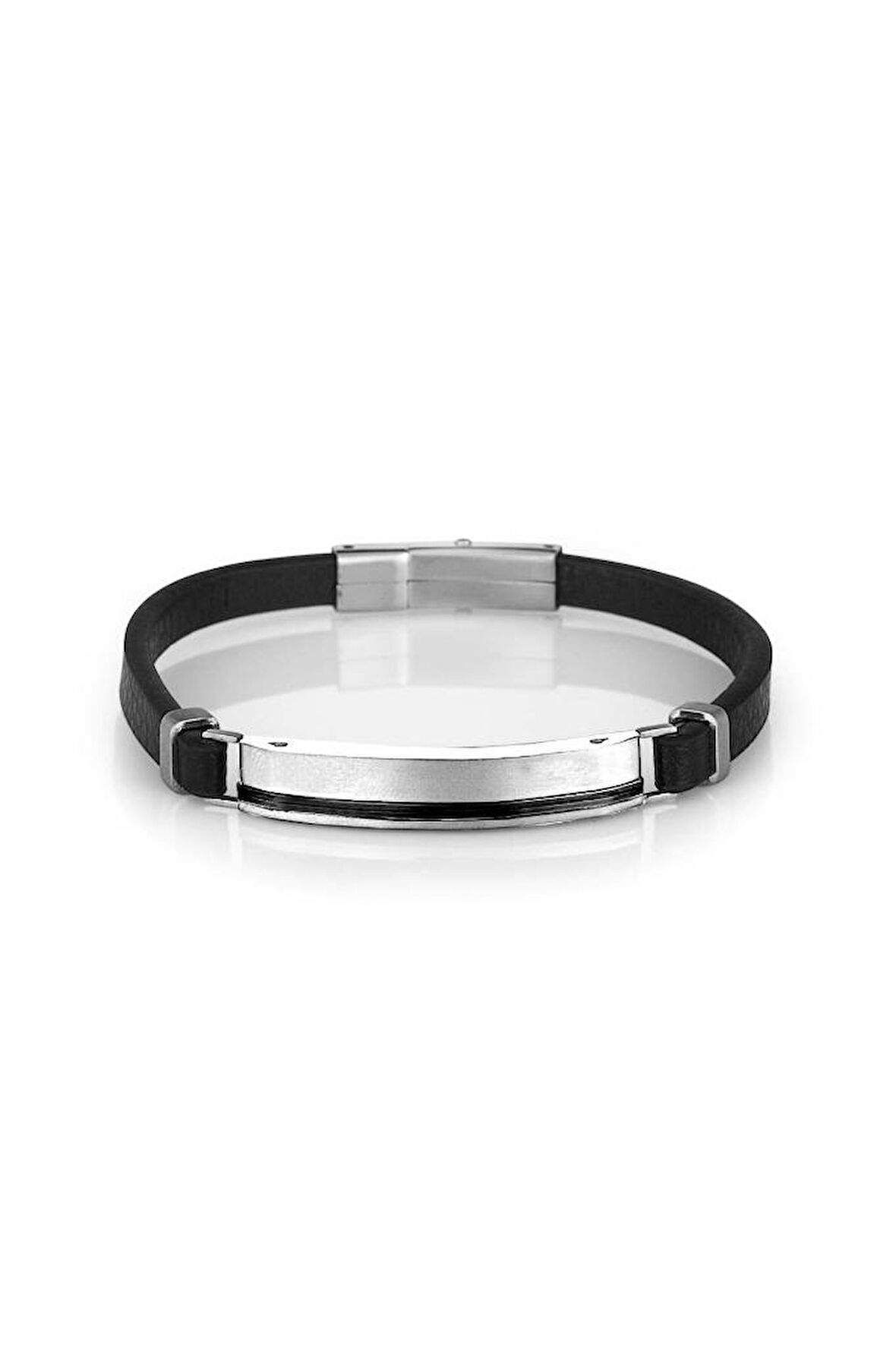 Santa Barbara Polo Racquet Club SBJ.6.2017.1 Sportif Tasarım Deri Siyah Erkek Bileklik