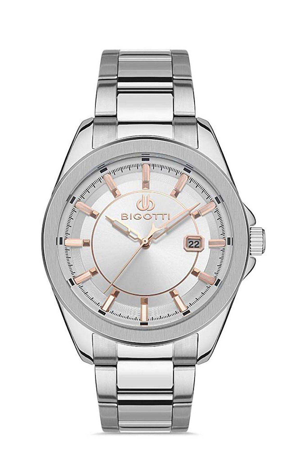 Bigotti BG.1.10446.2 5 ATM Su Geçirmezlik Değerine Sahip Çelik Kasa Çelik Kordon Metalik Renk Erkek Kol Saati