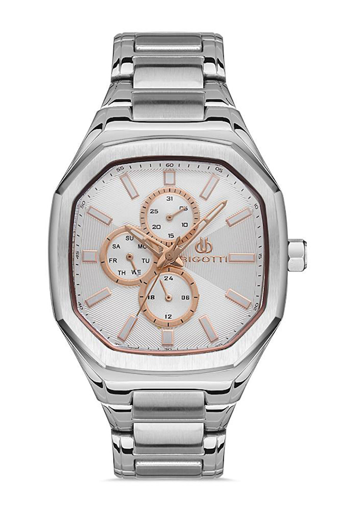 Bigotti BG.1.10460.1 Fonksiyonlar Aktif Takvimli 5 Atm Su Geçimezlik Metalik Renk Erkek Kol Saati