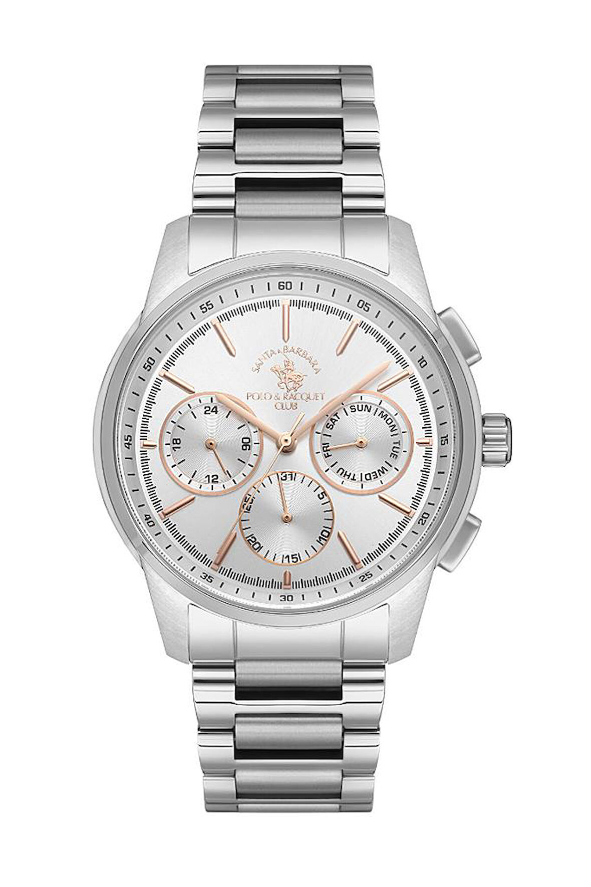 Santa Barbara Polo Racquet Club SB.1.10512-1 Çelik Kasa Çelik Kordon Fonksiyonlar Aktif Metalik Erkek Kol Saati
