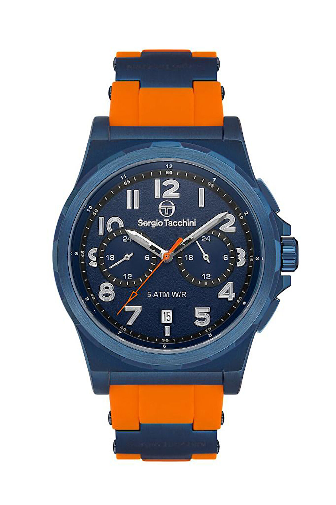 Sergio Tacchini ST.1.10407.3 İç Fonksiyonları Aktif Silikon Kordonlu Turuncu Erkek Kol Saati