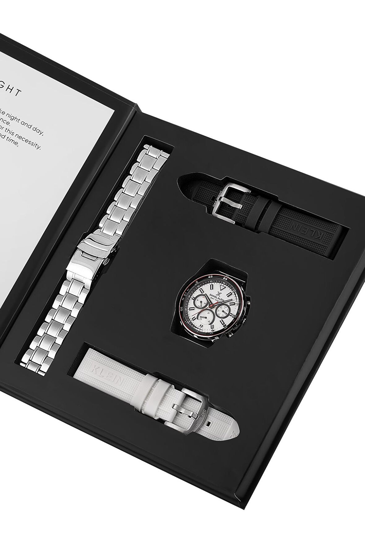 Daniel Klein DK.1.13572.1 Exclusive Erkek Kol Saati Silikon Metal Kordon Hediye Seti	