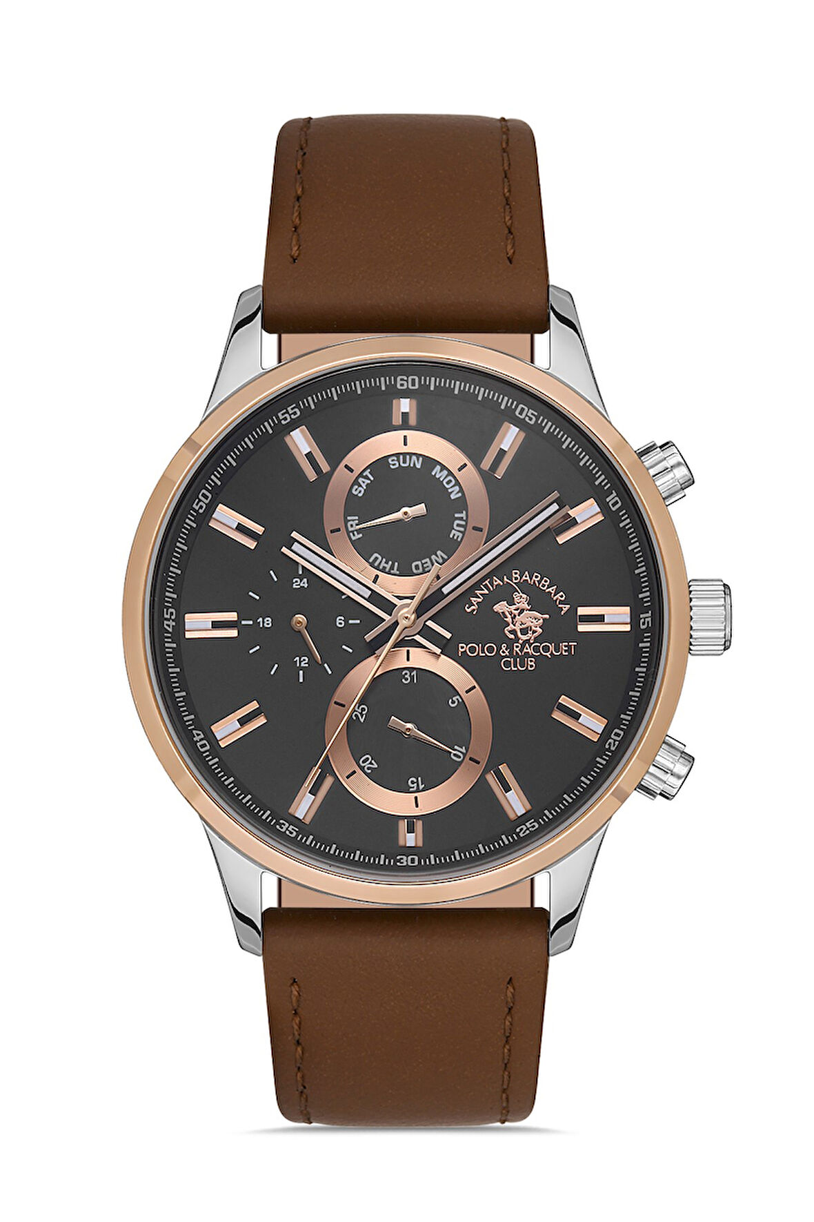 Santa Barbara Polo & Racquet Club Erkek Kol Saati ESSB.B.10389.5, Deri Kordon, 44 mm Kasa Çapı