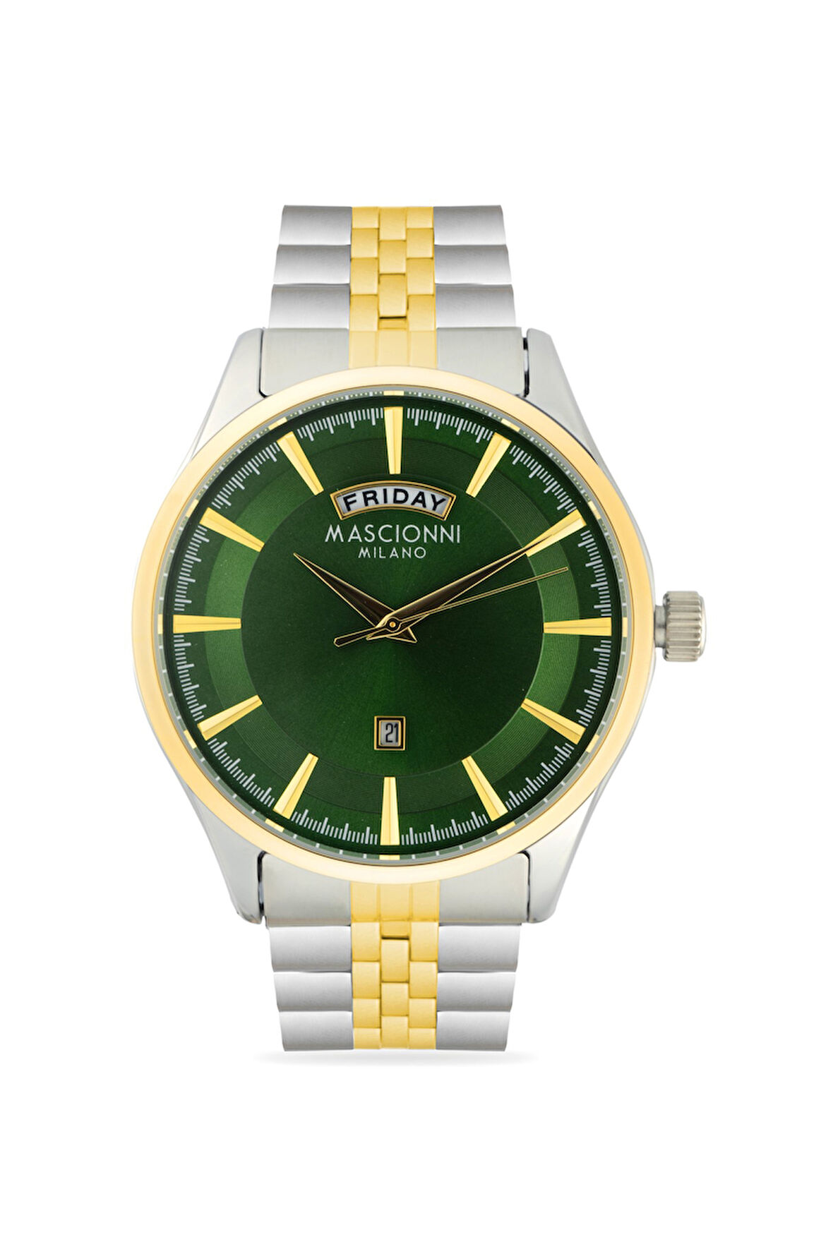 Mascionni Gold Gümüş Çelik Kordon Erkek Kol Saati LM.1.2390-05