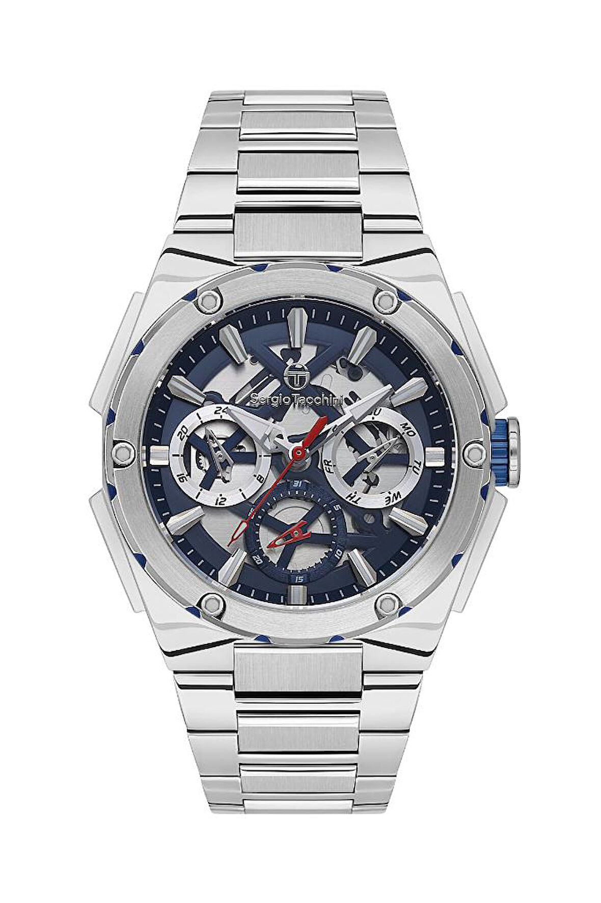 Sergio Tacchini ST.1.10437-2 Fonksiyonlar Aktif Çelik Kordon Suya Dayanıklı Metalik Renk Erkek Kol Saati