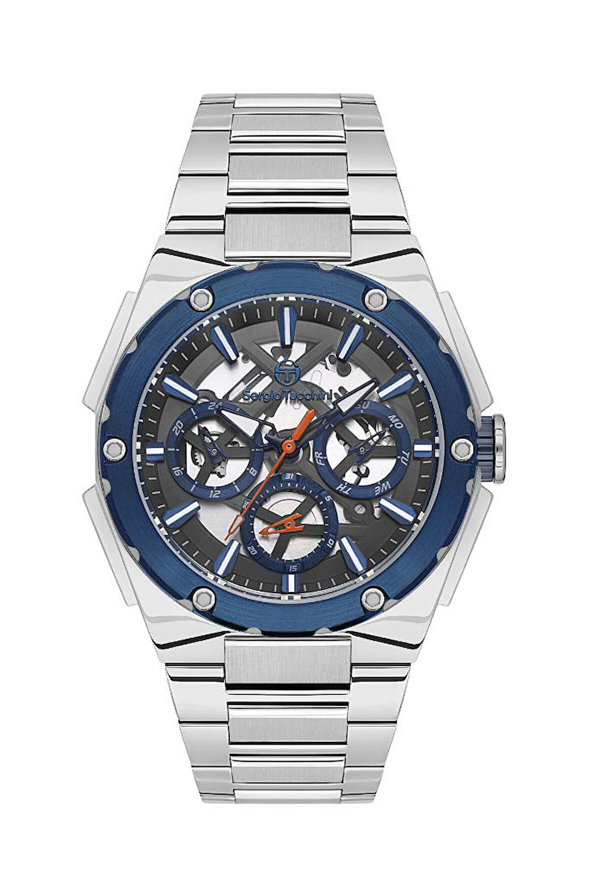 Sergio Tacchini ST.1.10437-4 Fonksiyonlar Aktif Çelik Kordon Suya Dayanıklı Metalik Renk Erkek Kol Saati