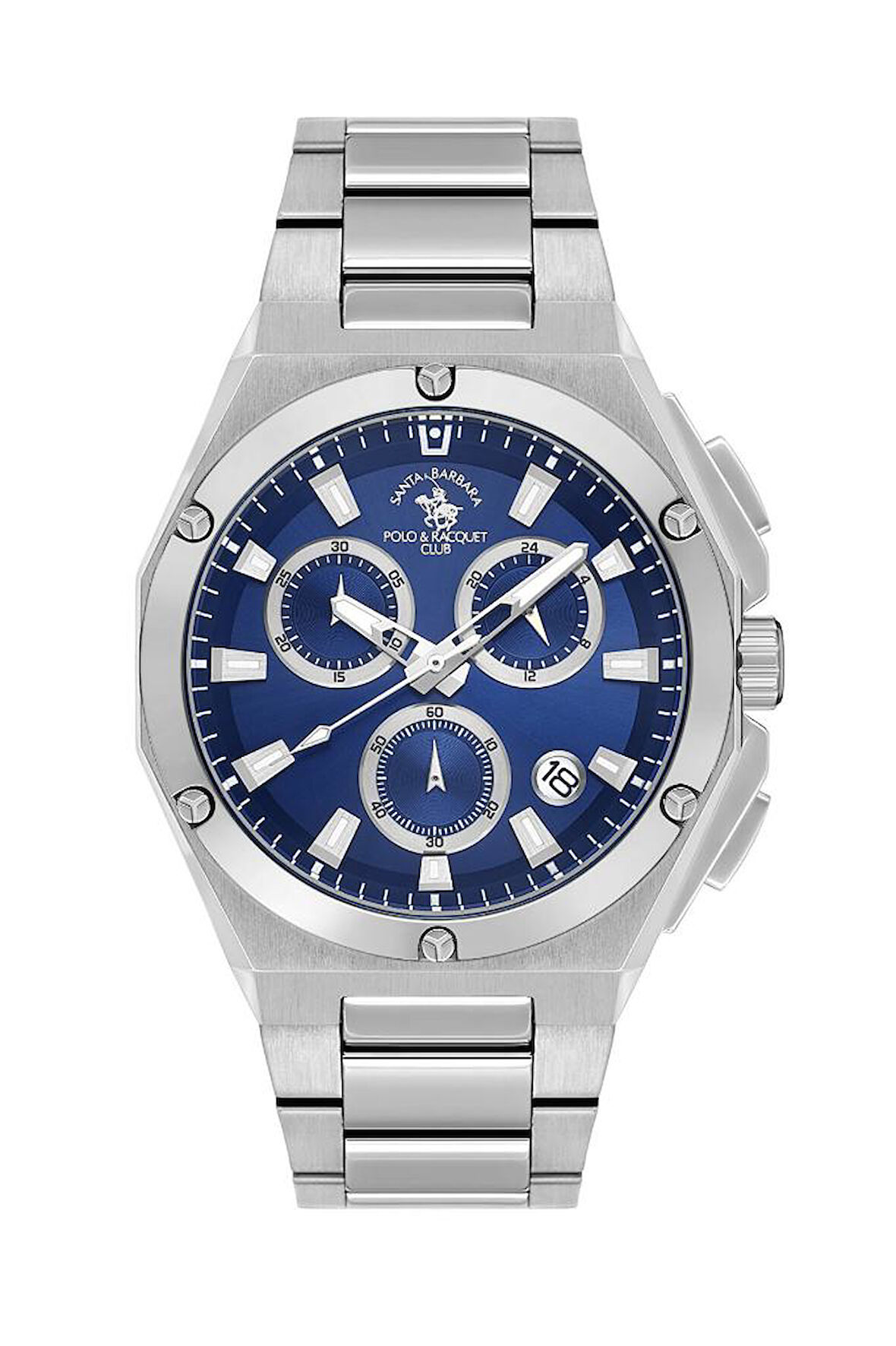 Santa Barbara Polo Racquet Club SB.1.10577-2 Tüm Fonksiyonları Aktif Çelik Kordonlu Suya Dayanıklı  Erkek Kol Saati