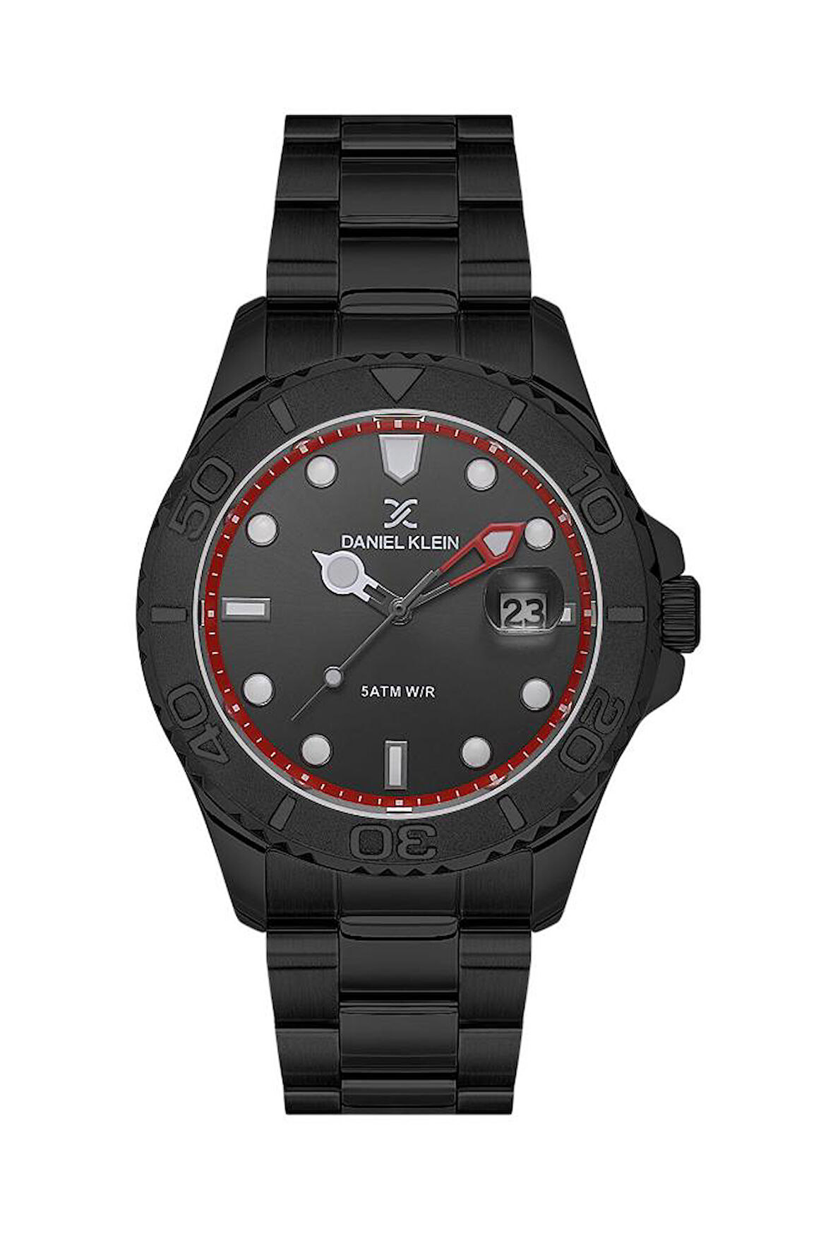 Daniel Klein DK.1.13735-5 Yacht-Master Tasarım Fosforlu Kadranlı Çelik Kaplama Suya Dayanıklı Siyah Erkek Kol Saati
