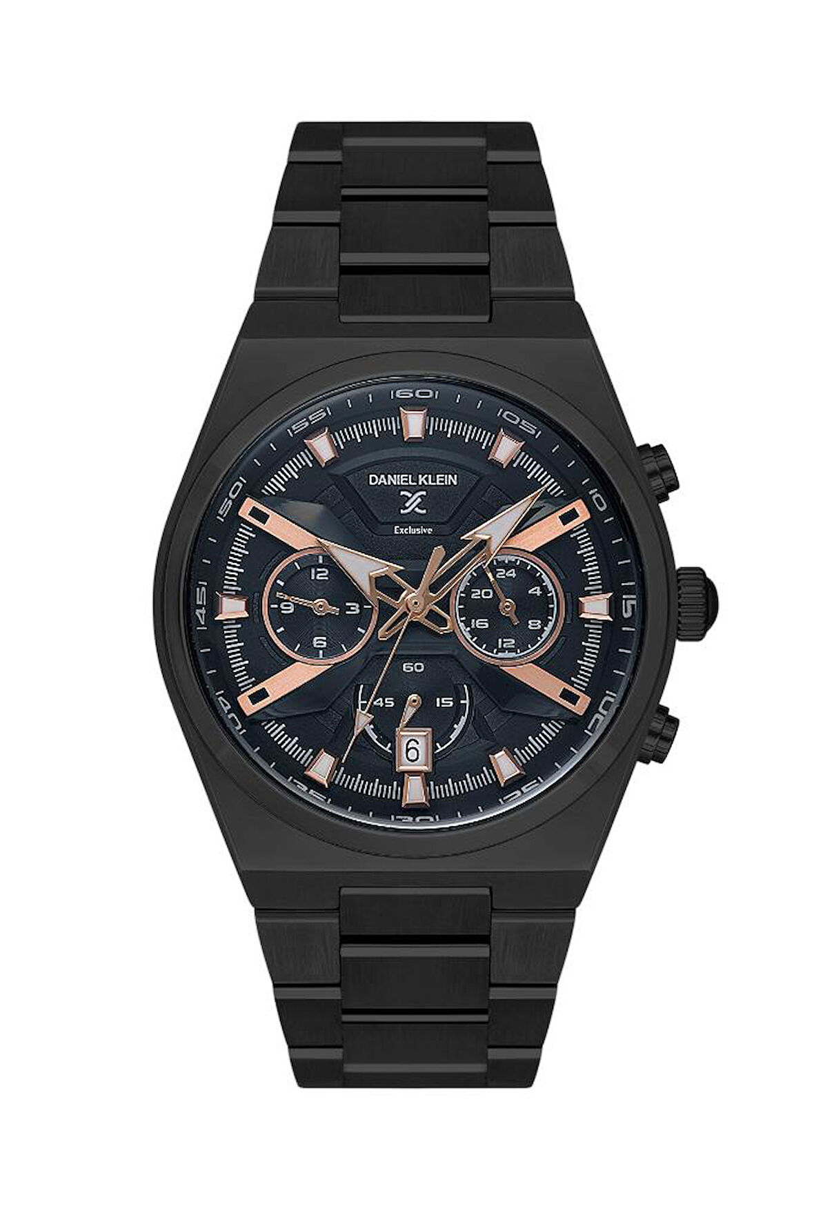 Daniel Klein DK.1.13755-4 Exclusive Fonksiyonlar Aktif Çelik Kaplama Siyah Erkek Kol Saati
