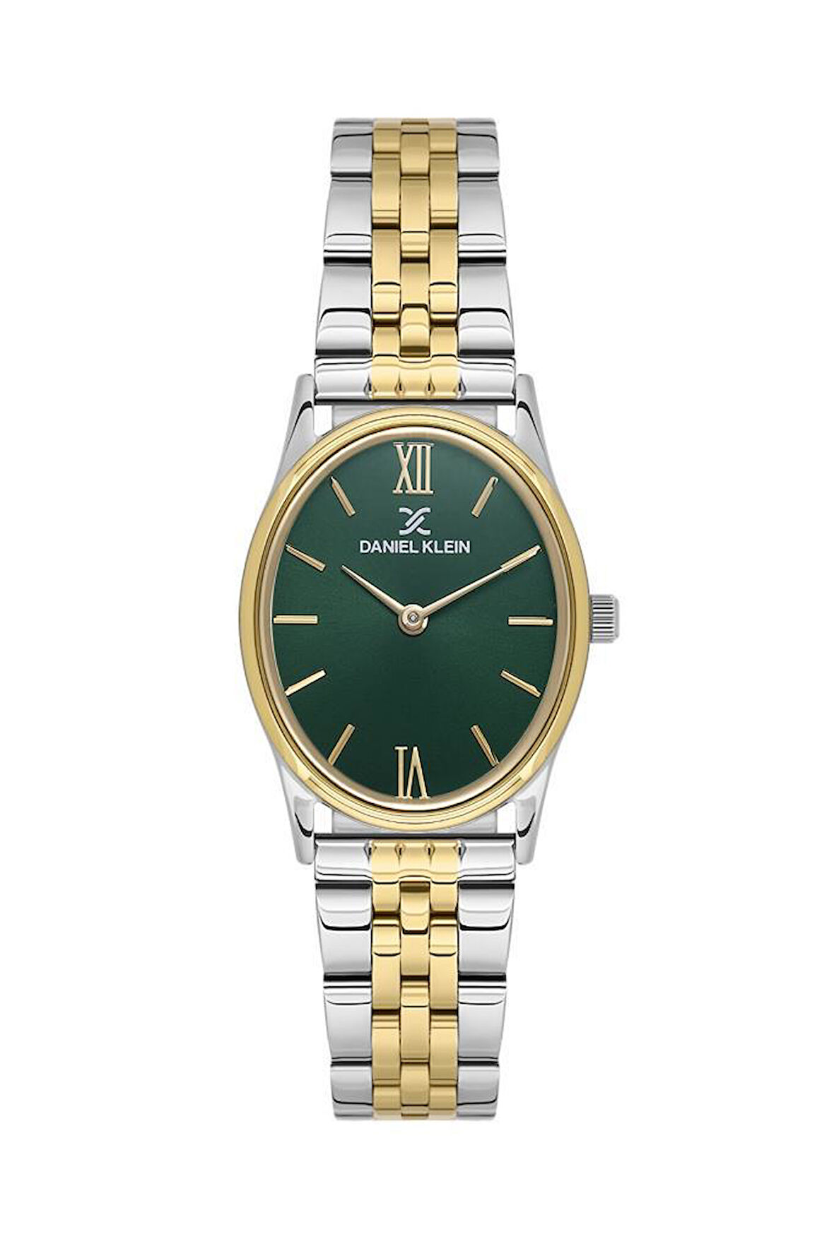 DANIEL KLEIN DKE.1.10726-6 ALTIN KAPLAMA YEŞİL KADRAN OVAL KADIN KOL SAATİ
