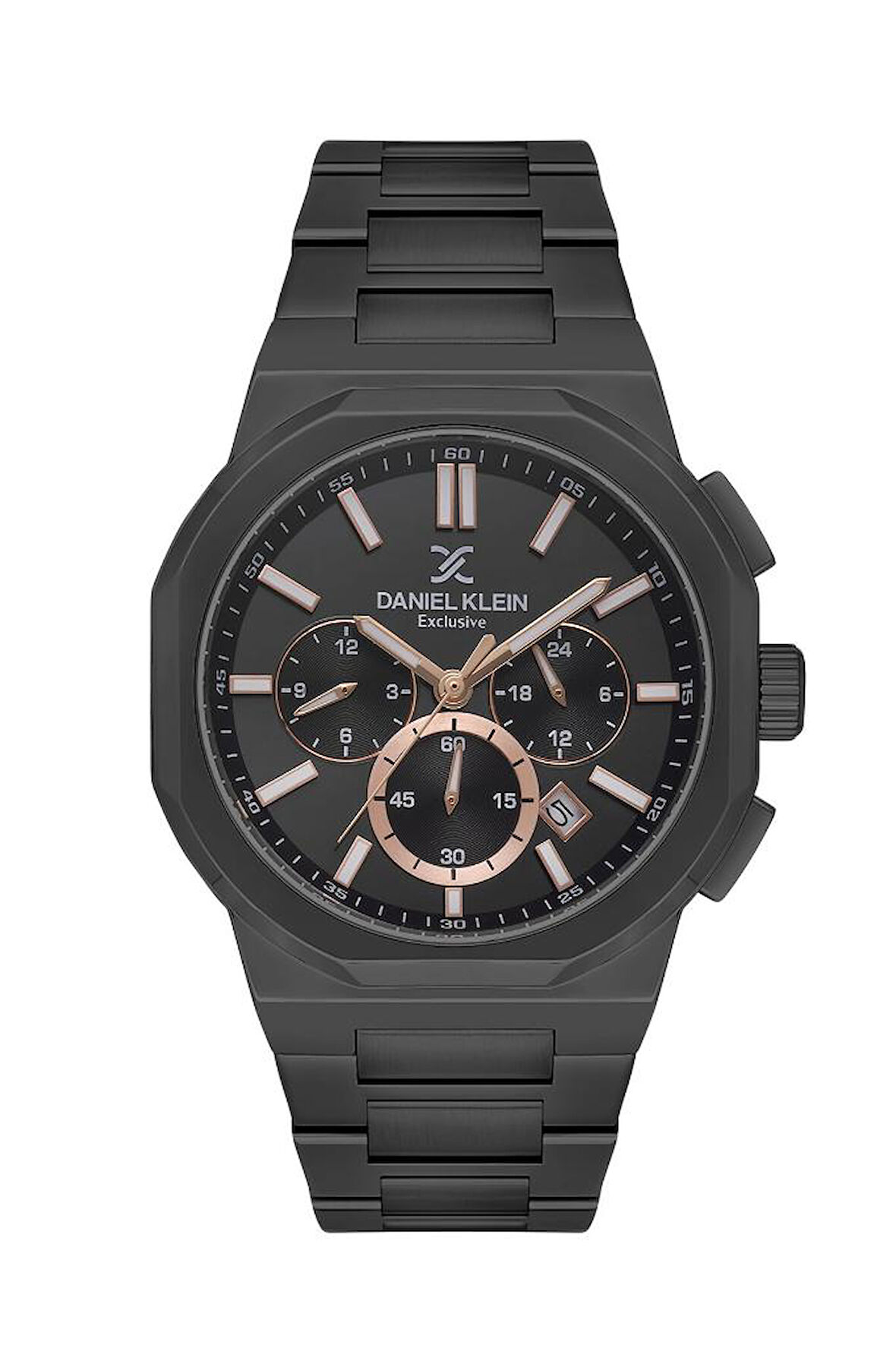 Daniel Klein DK.1.13812-5 Exclusive Fonksiyonlar Aktif Çelik Kaplama Siyah Erkek Kol Saati