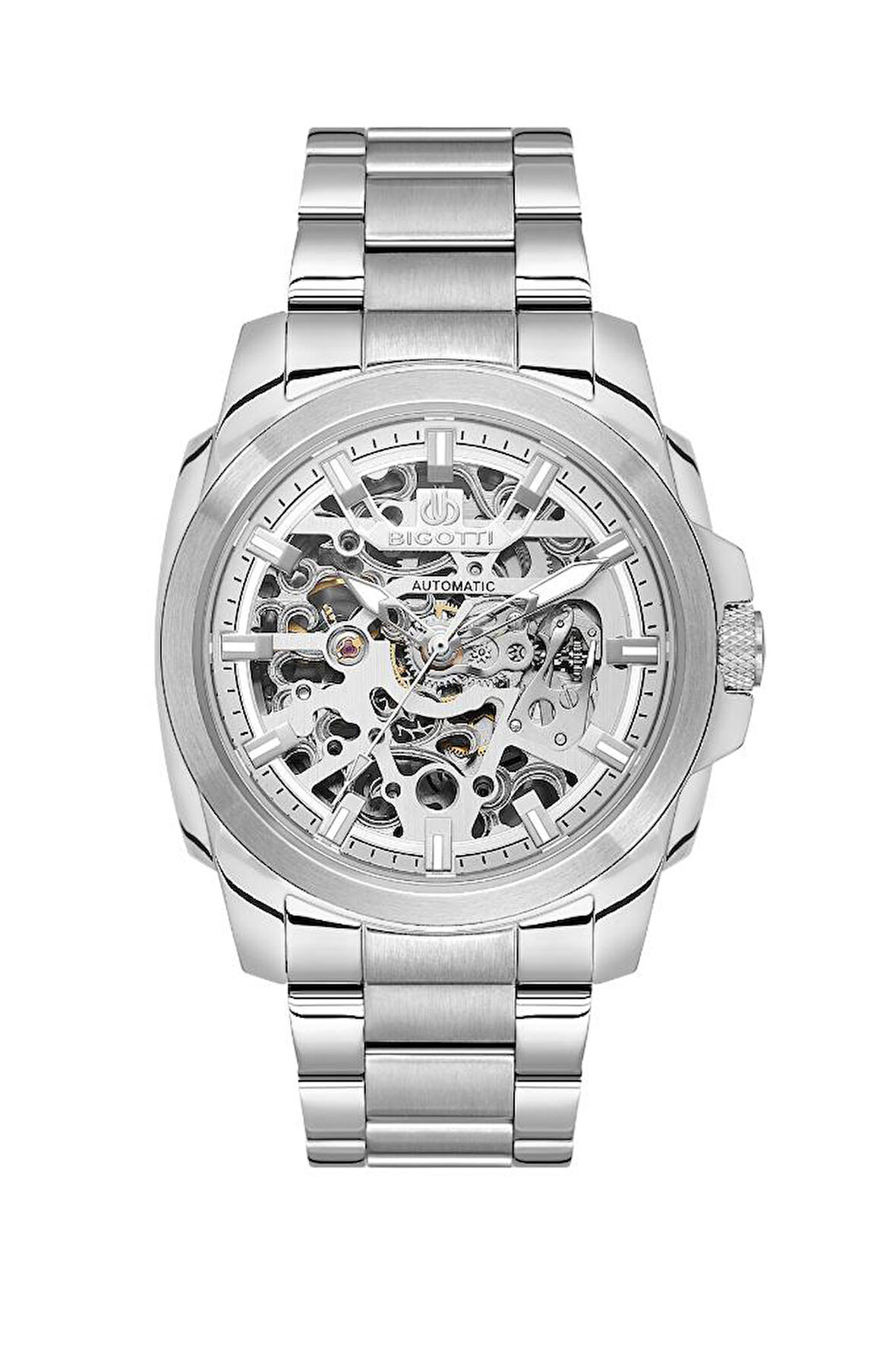 Bigotti BG.1.10605-1 Otomatik Mekanizma Çelik Kasa 5 Atm Su Geçirmezlik Metalik Renk Erkek Kol Saati
