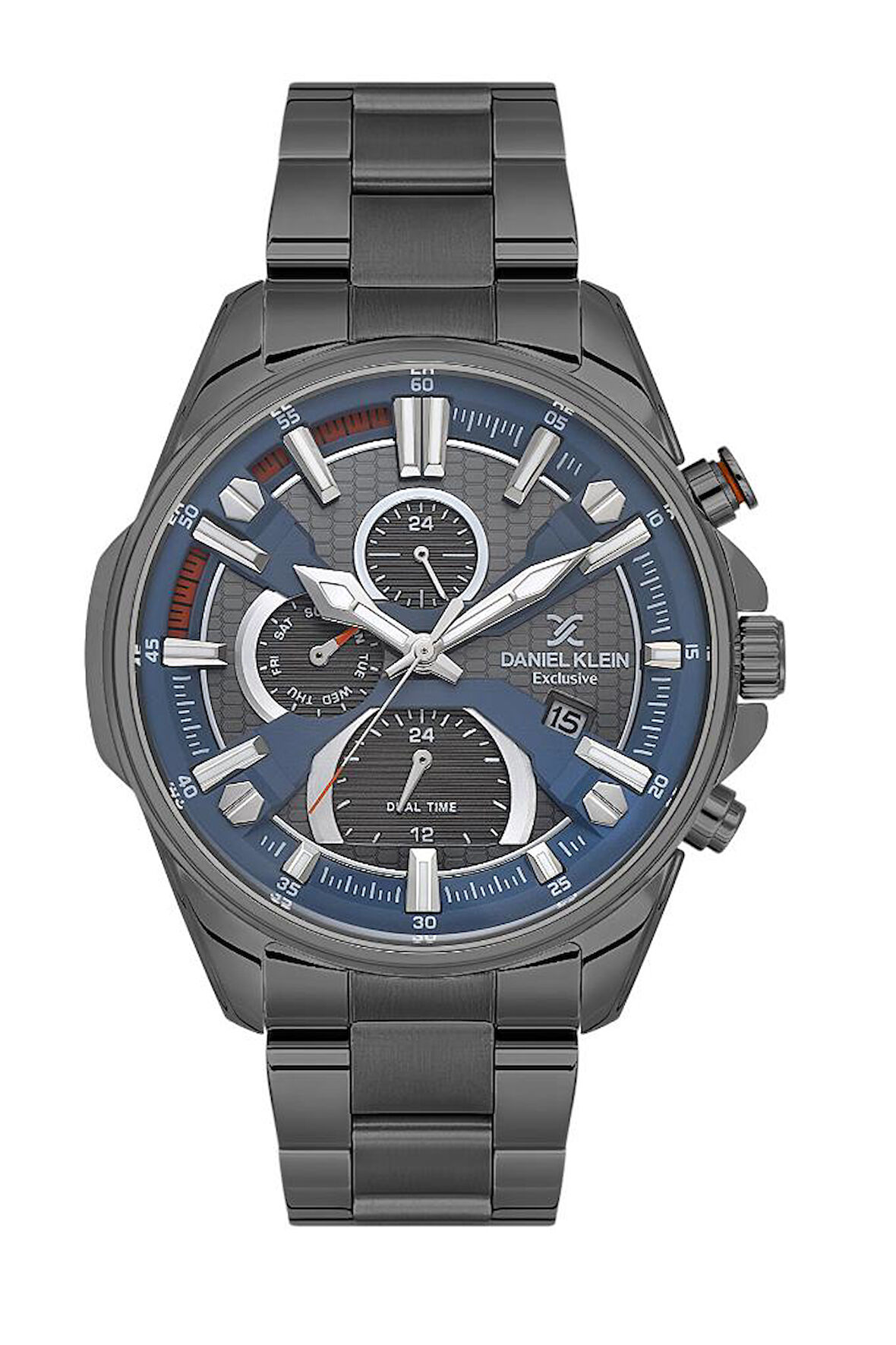 Daniel Klein DK.1.13387-9 Exclusive Fonksiyonlar Aktif Çelik Kaplama  Erkek Kol Saati