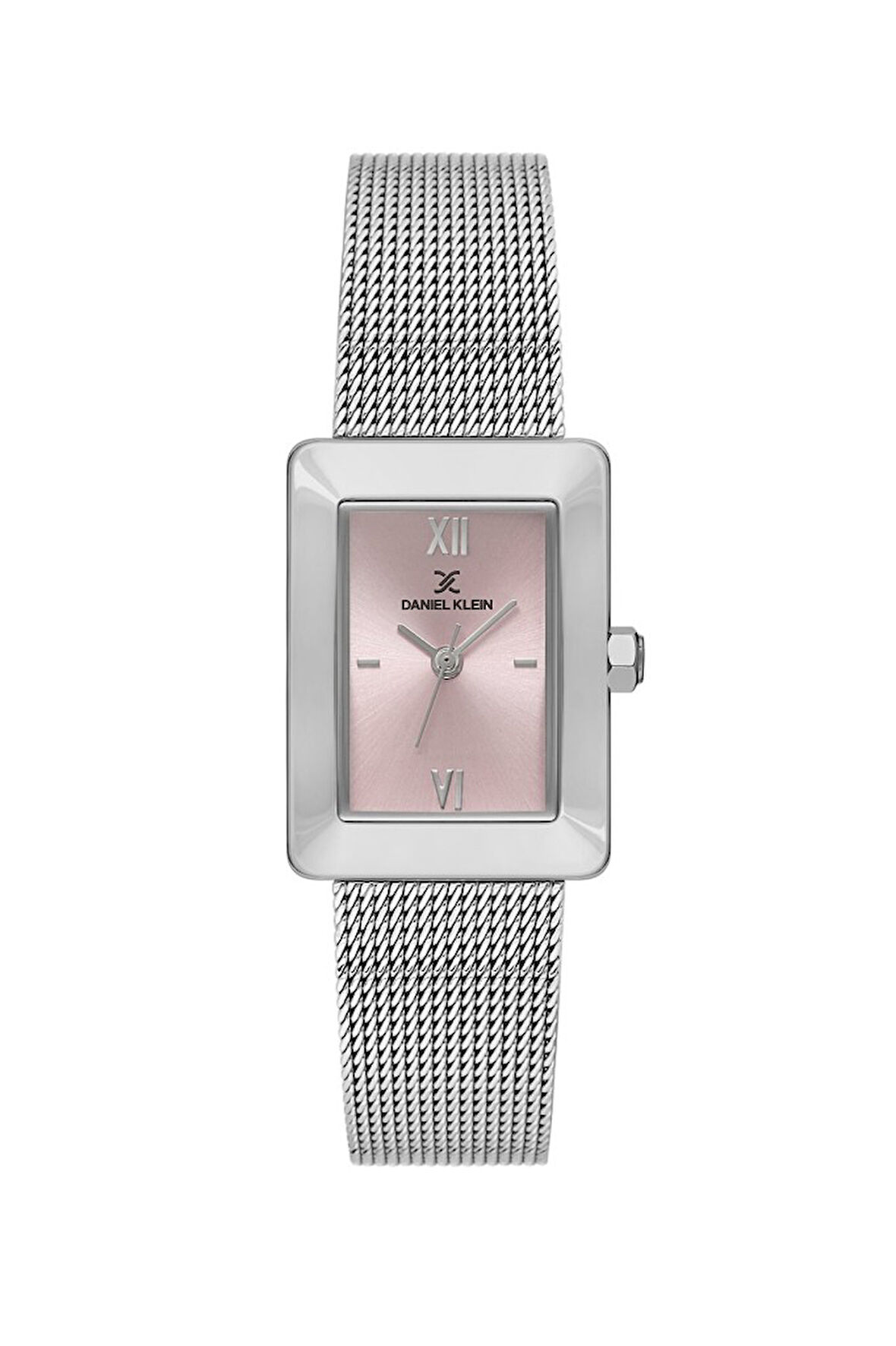 Daniel Klein DK.1.13928-3 Hasır Kordon Dikdörtgen Kasa 3 Atm Suya Dayanıklı Metalik Renk Kadın Kol Saati