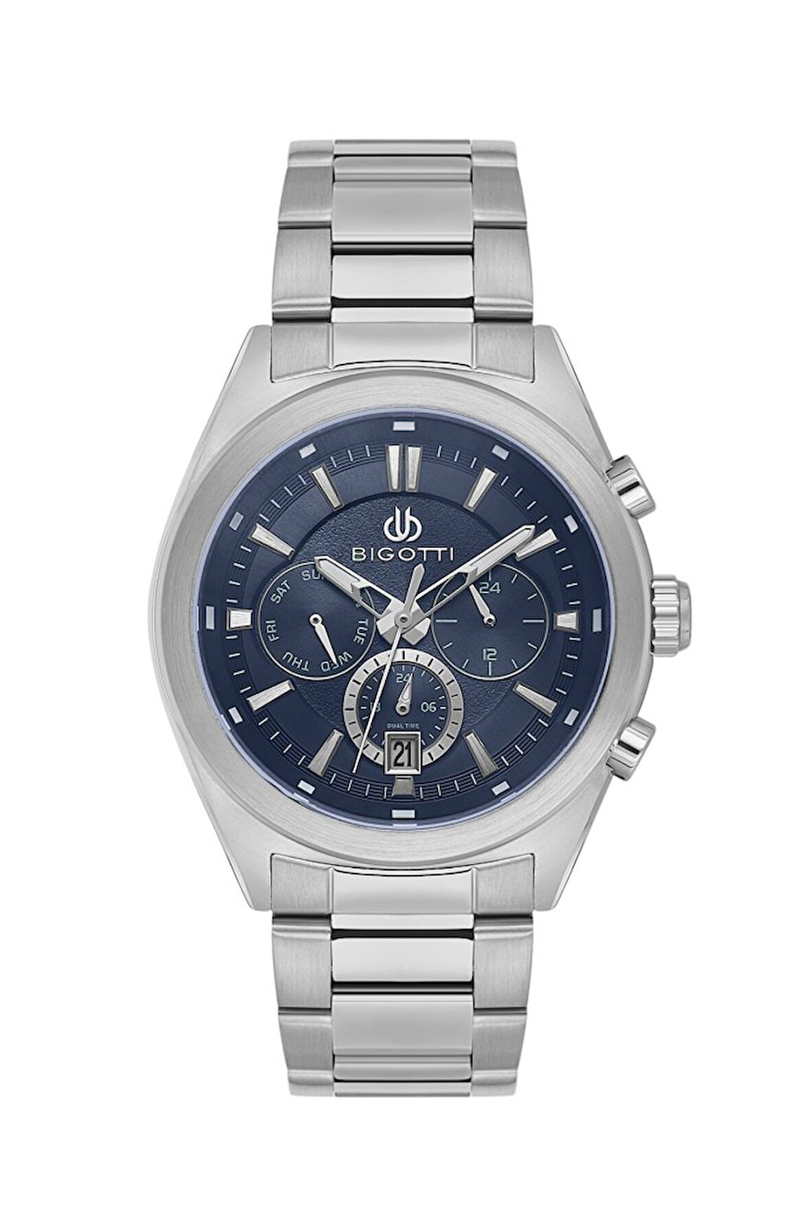 Bigotti BG.1.10631-3 Tüm Fonksiyonları Aktif Çelik Kaplama 5 ATM Suya Dayanıklı Metalik Renk Erkek Kol Saati