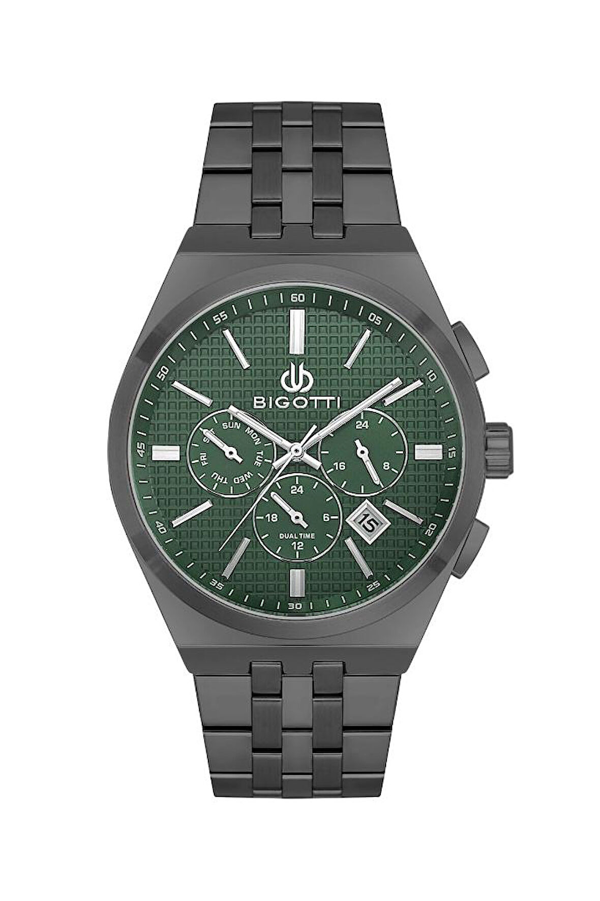 Bigotti BG.1.10646-4 Fonksiyonlar Aktif Takvimli Çelik Kasa Füme Renk Erkek Kol Saati