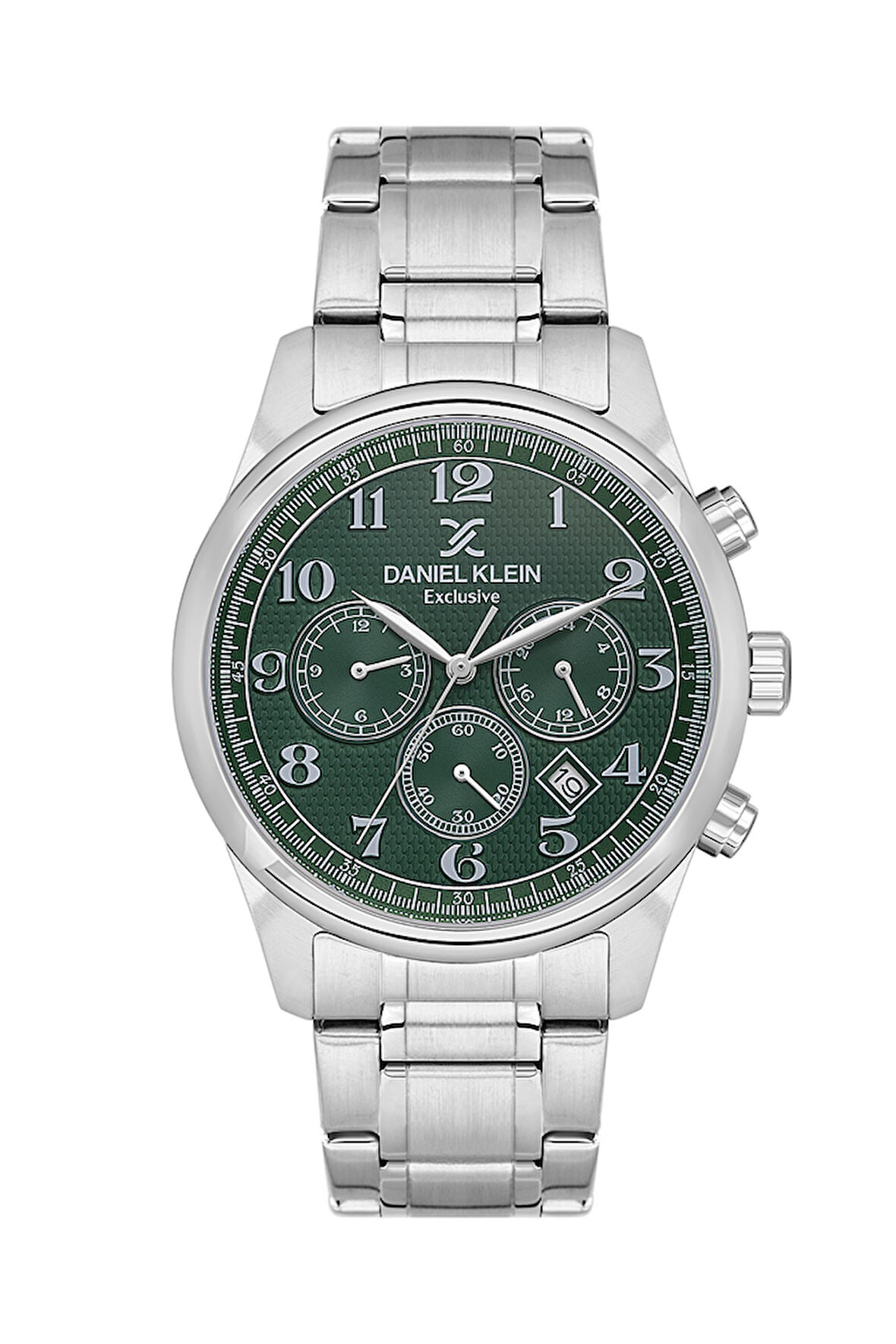 Daniel Klein DK.1.13637-6 Yeşil Kadran Çelik Kasa Gümüş Kordon 3 Atm Erkek Pilli Kol Saati