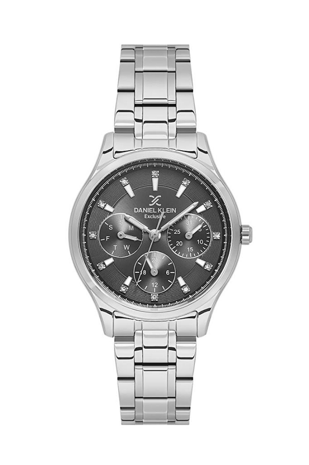 Daniel Klein DK.1.14089-2 Exclusive Tüm Fonksiyonları Aktif Çelik Kasa Çelik Kordon 3 ATM Suya Dayanıklı Metalik Renk Kadın Kol Saati