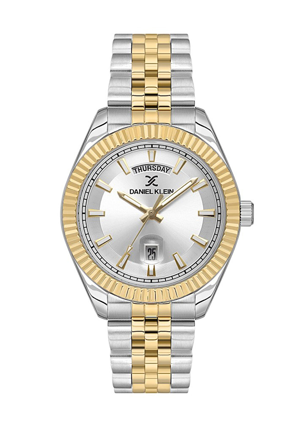 Daniel Klein DKE.1.10775-6 Çelik Kaplama Metal Kordon Metal Kasa 3 ATM Suya Dayanıklı Metali-Altın Renk Erkek Kol Saati