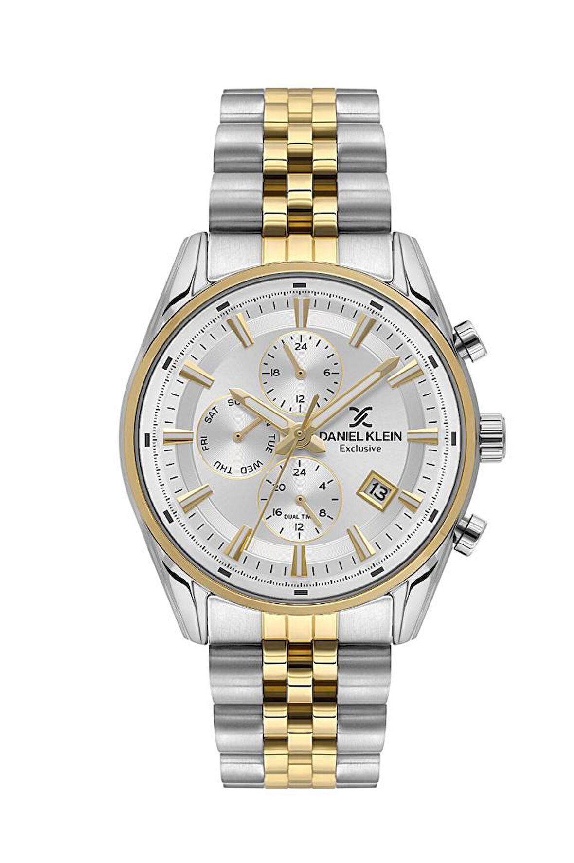 Daniel Klein DKE.1.10794-6 Exclusive Fonksiyonlar Aktif Takvimli Çelik Kasa 3 Atm Su Geçirmezlik Metalik-Altın Renk Erkek Kol Saati