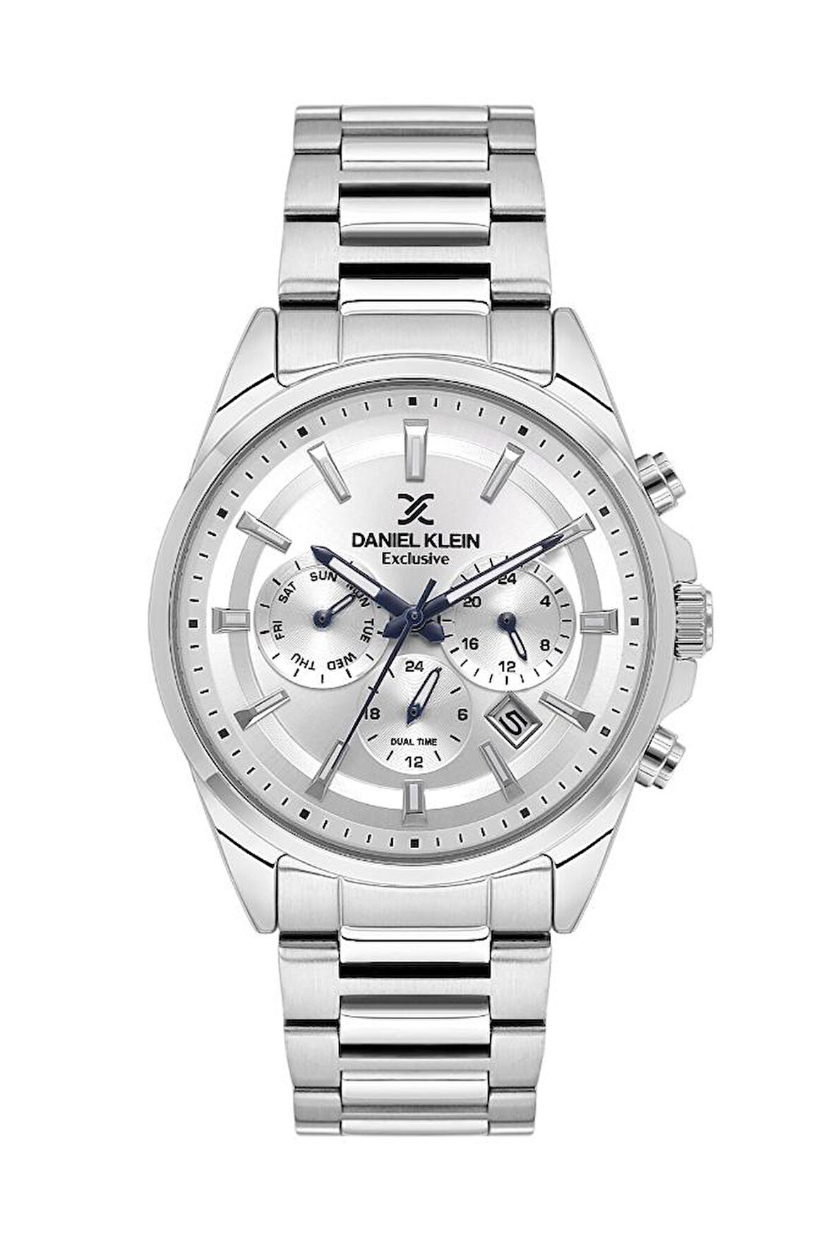 Daniel Klein DKE.1.10820-1 Exclusive Fonksiyonlar Aktif Takvimli Çelik Kasa 3 Atm Su Geçirmezlik Metalik Renk Erkek Kol Saati