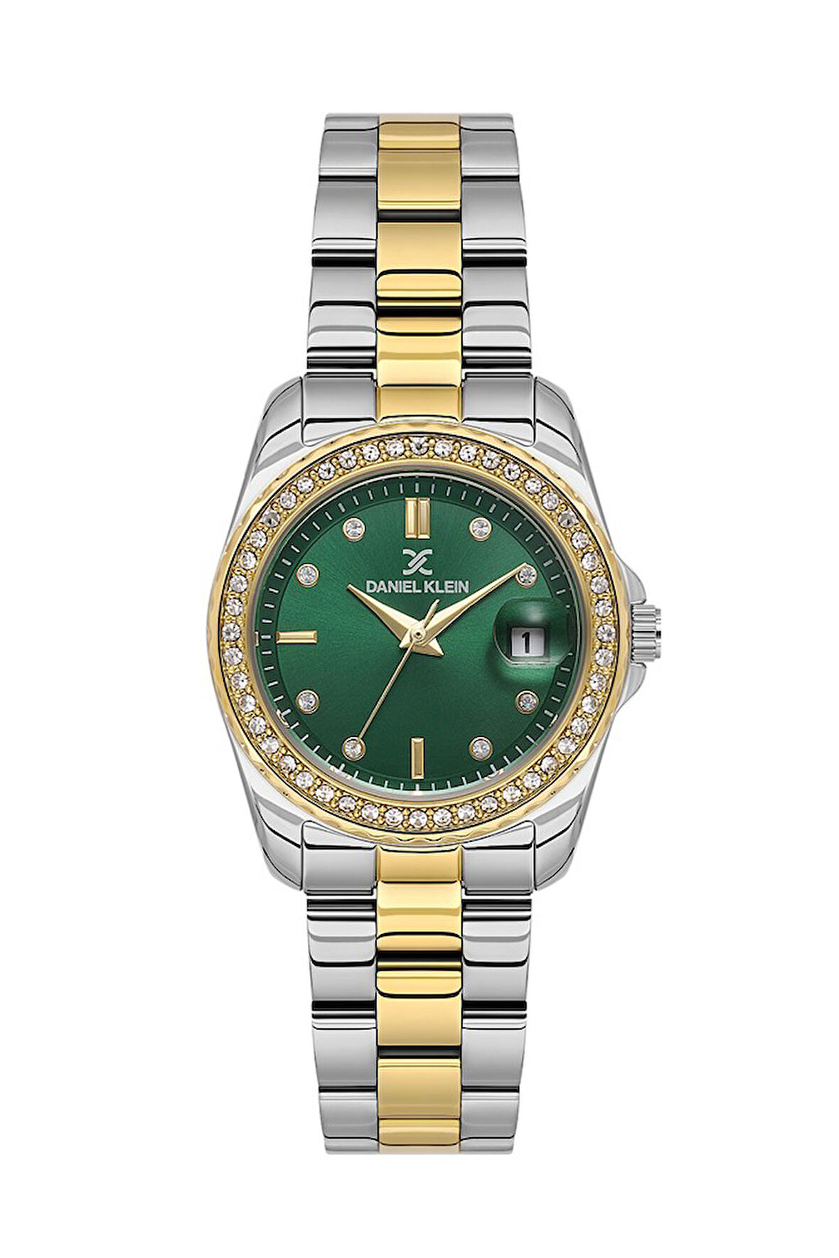 DANIEL KLEIN DK102-DK.6.14134-4 YEŞİL KADRAN ALTIN KAPLAMA TAŞLI KADIN KOL SAATİ