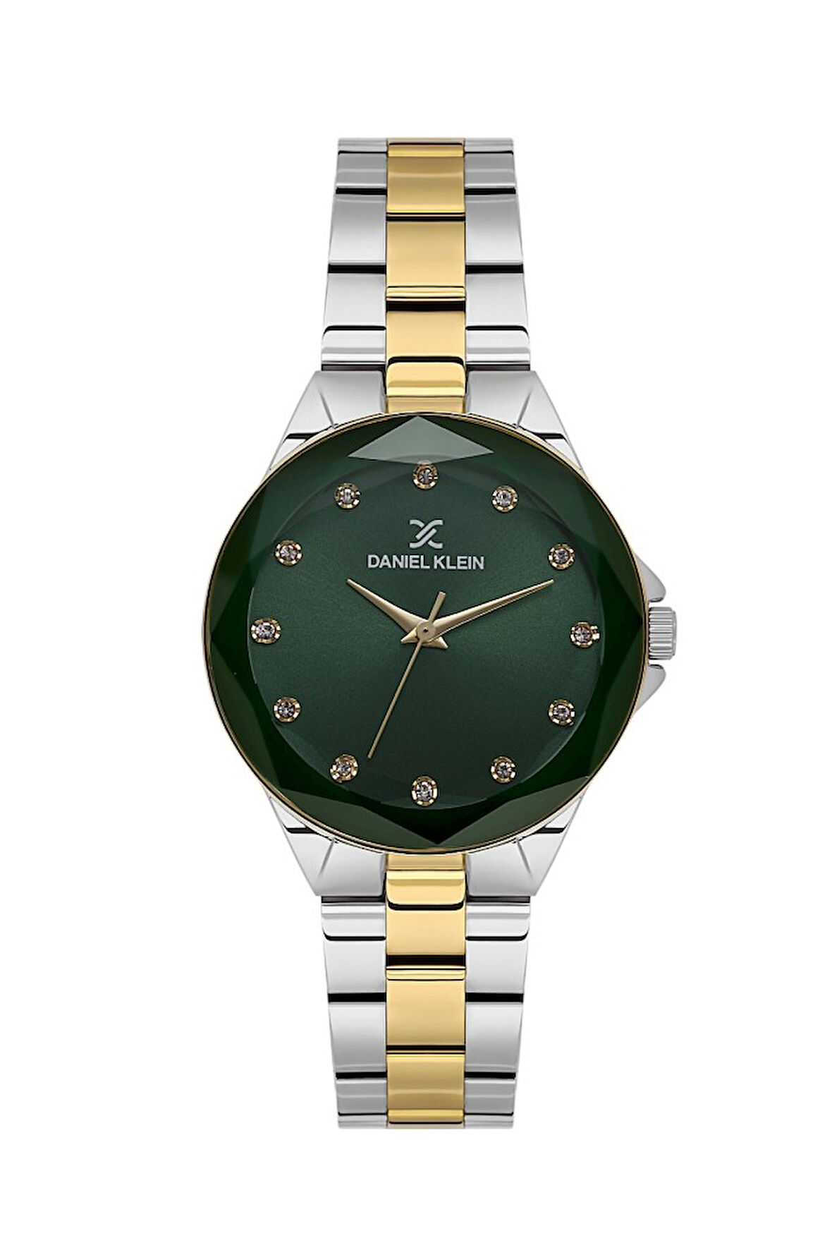 Daniel Klein DKE.1.10894-5 Taşlı Tasarım Metal Kasa Metal Kordon Metalik-Altın Renk Kadın Kol Saati