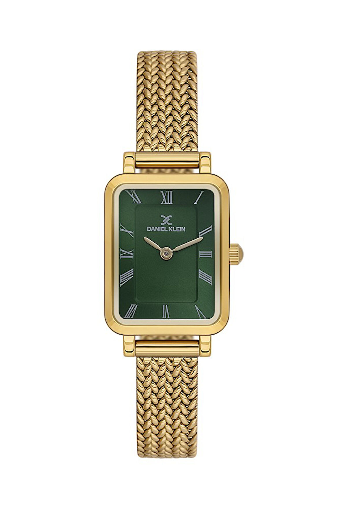 DANIEL KLEIN DK102-DKE.1.10935-4 YEŞİL KADRAN ALTIN KAPLAMA DİKDÖRTGEN HASIR KADIN KOL SAATİ