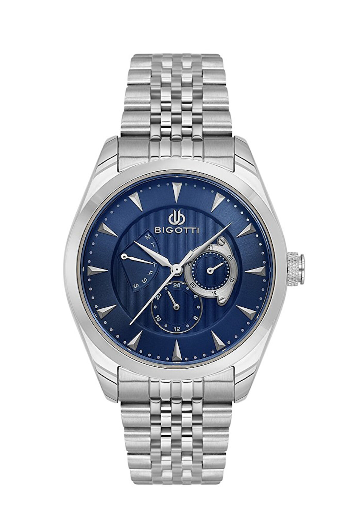 Bigotti BG.1.10624-3 Tüm Fonksiyonları Aktif Çelik Kaplama 5 ATM Suya Dayanıklı Metalik Renk Erkek Kol Saati