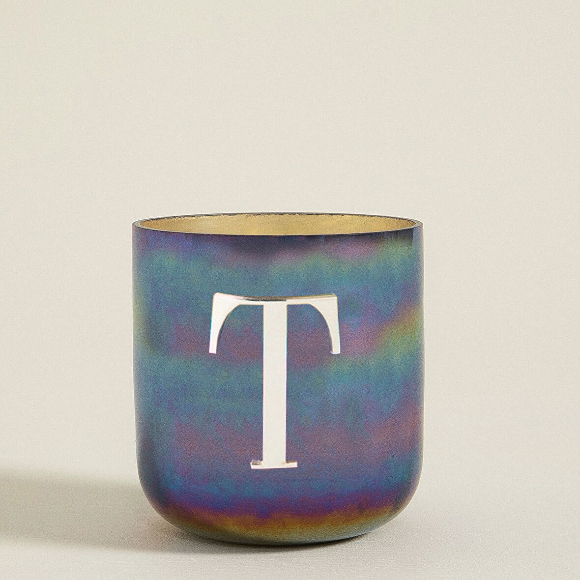 Metal Harfli Kokulu Mum Gunmetal