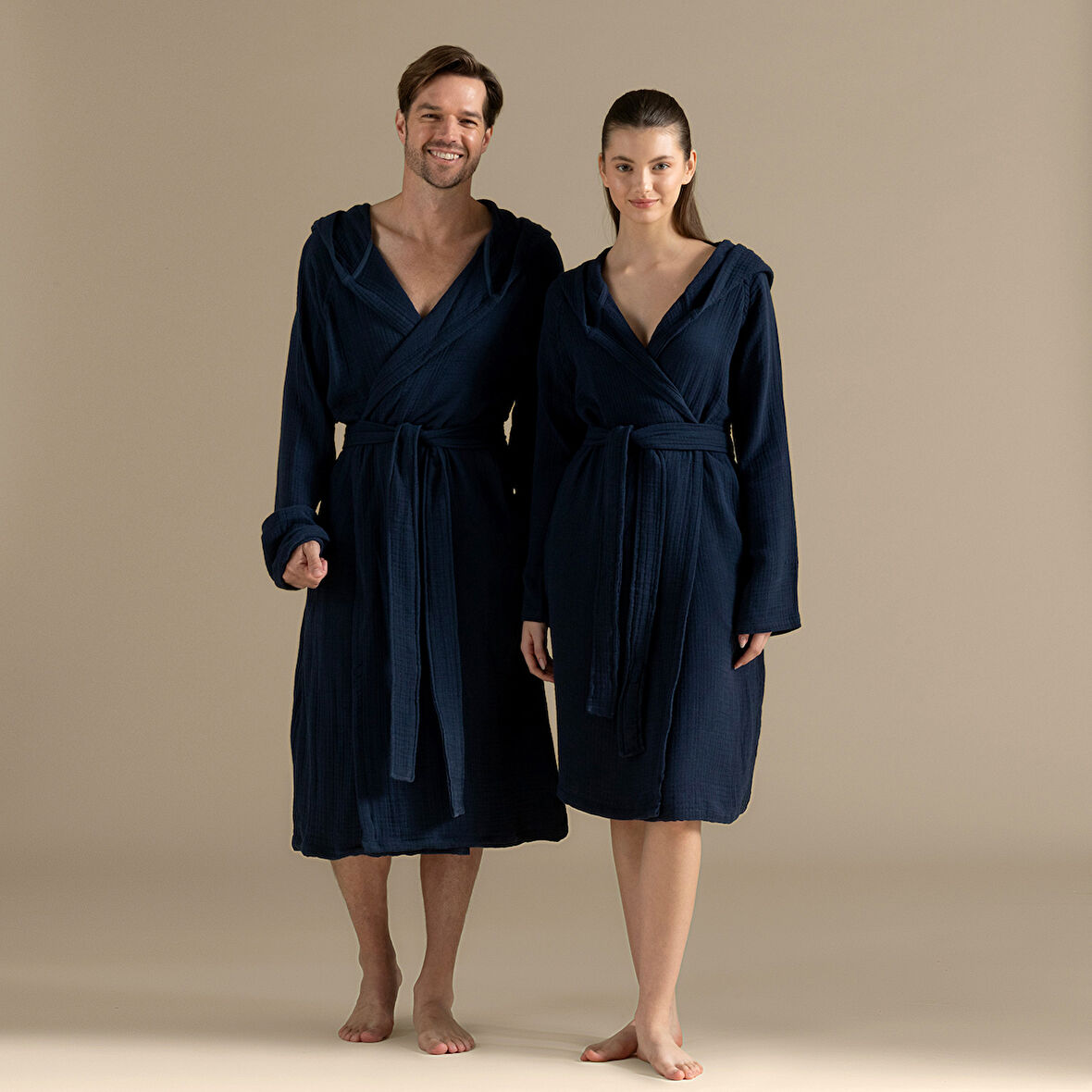 Armin Unisex Bornoz Marin Mavi