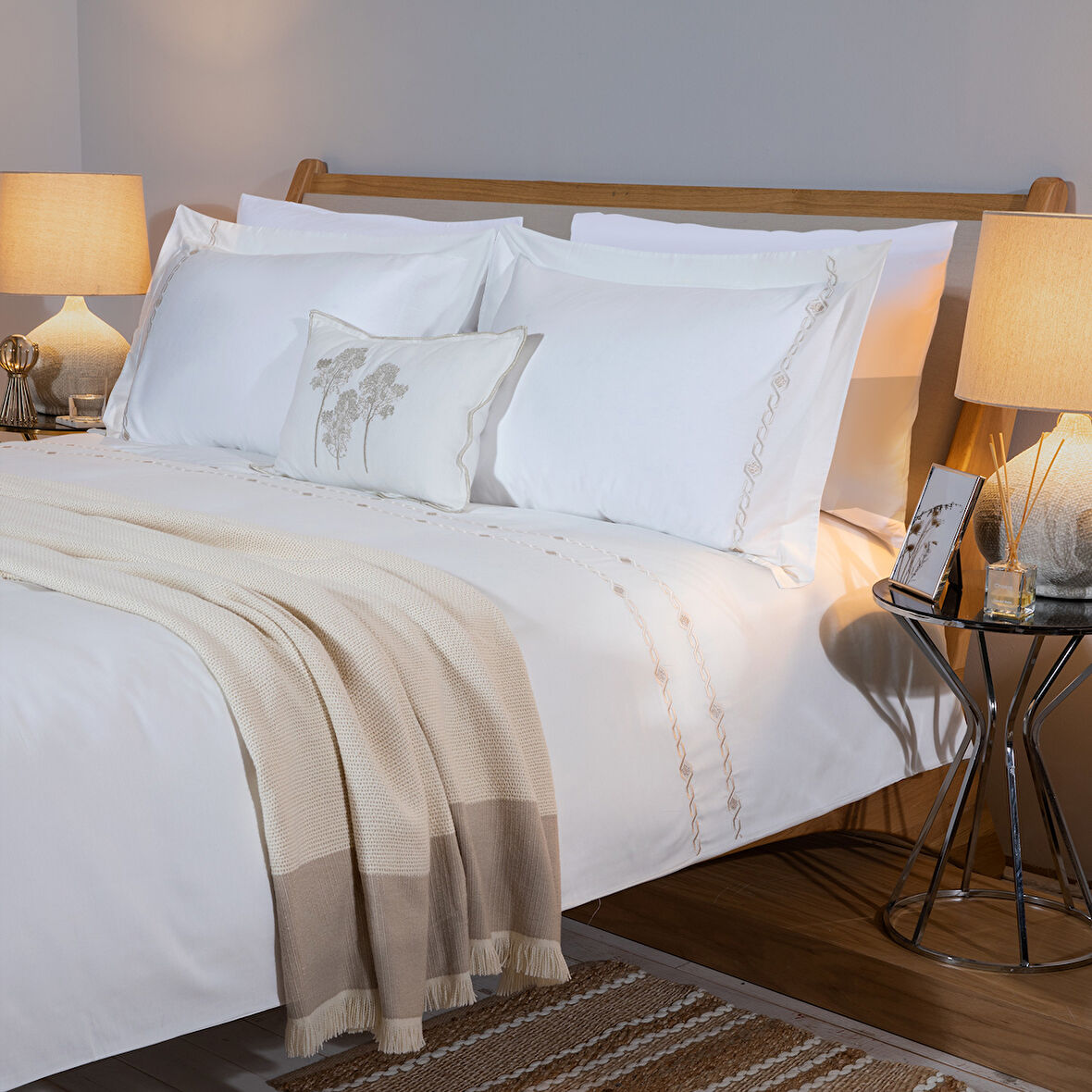 Ravel Ekstra Çift Kişilik Nevresim Seti 230x220 cm  Ekru